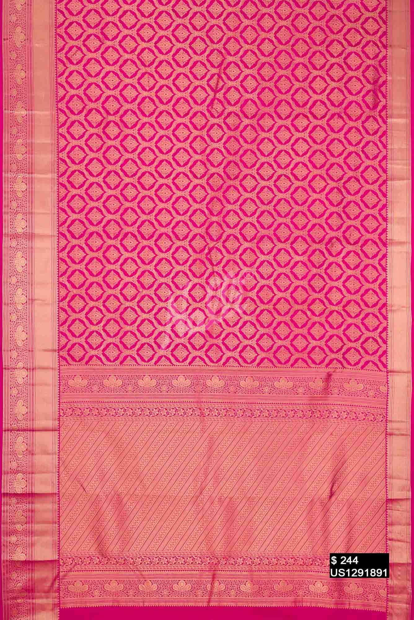 Pink Kanchipuram Silk Saree