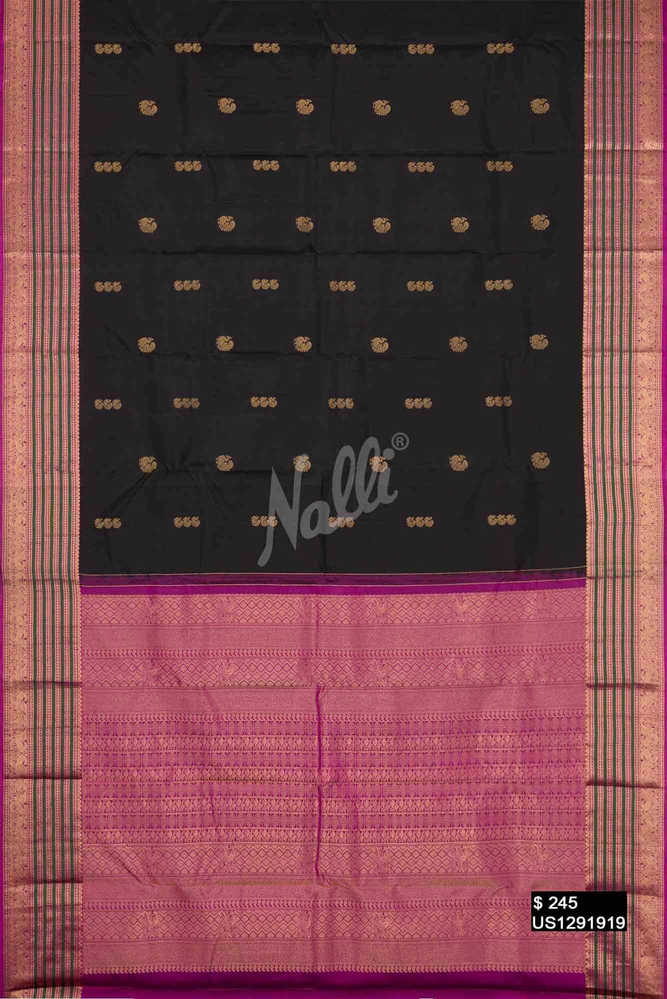 Black Kanchipuram Silk Saree