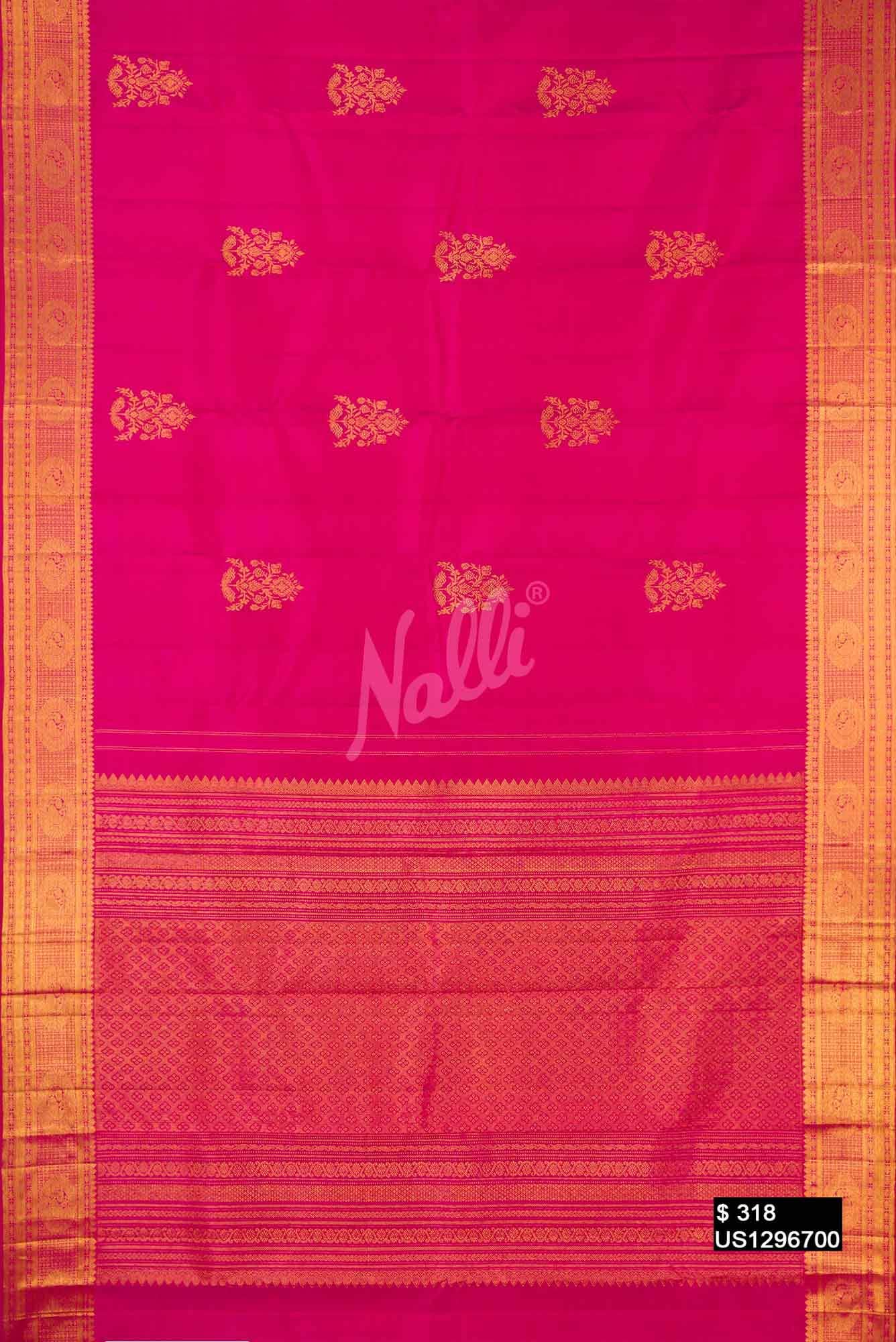 Dark Pink Kanchipuram Silk Saree