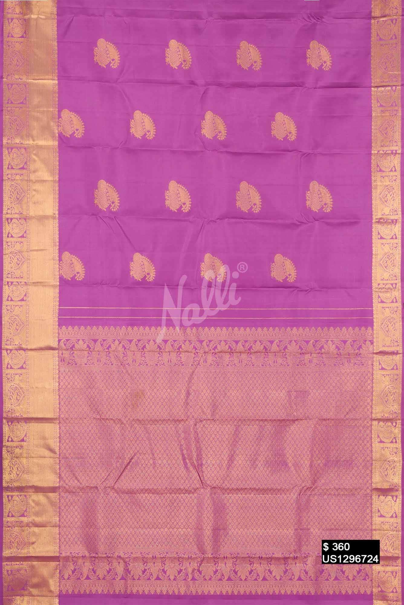 Lilac Kanchipuram Silk Saree