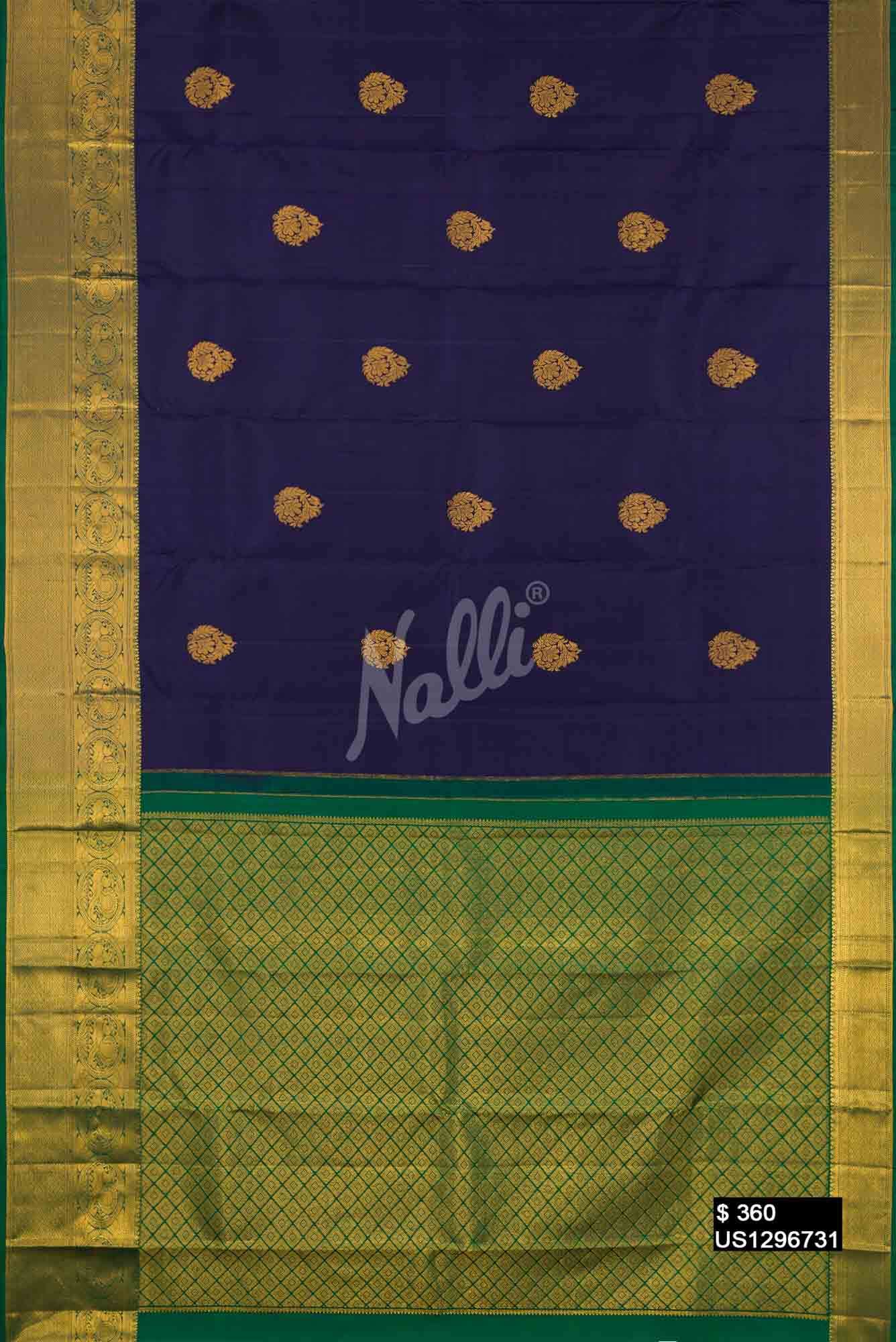 Navy Blue Kanchipuram Silk Saree