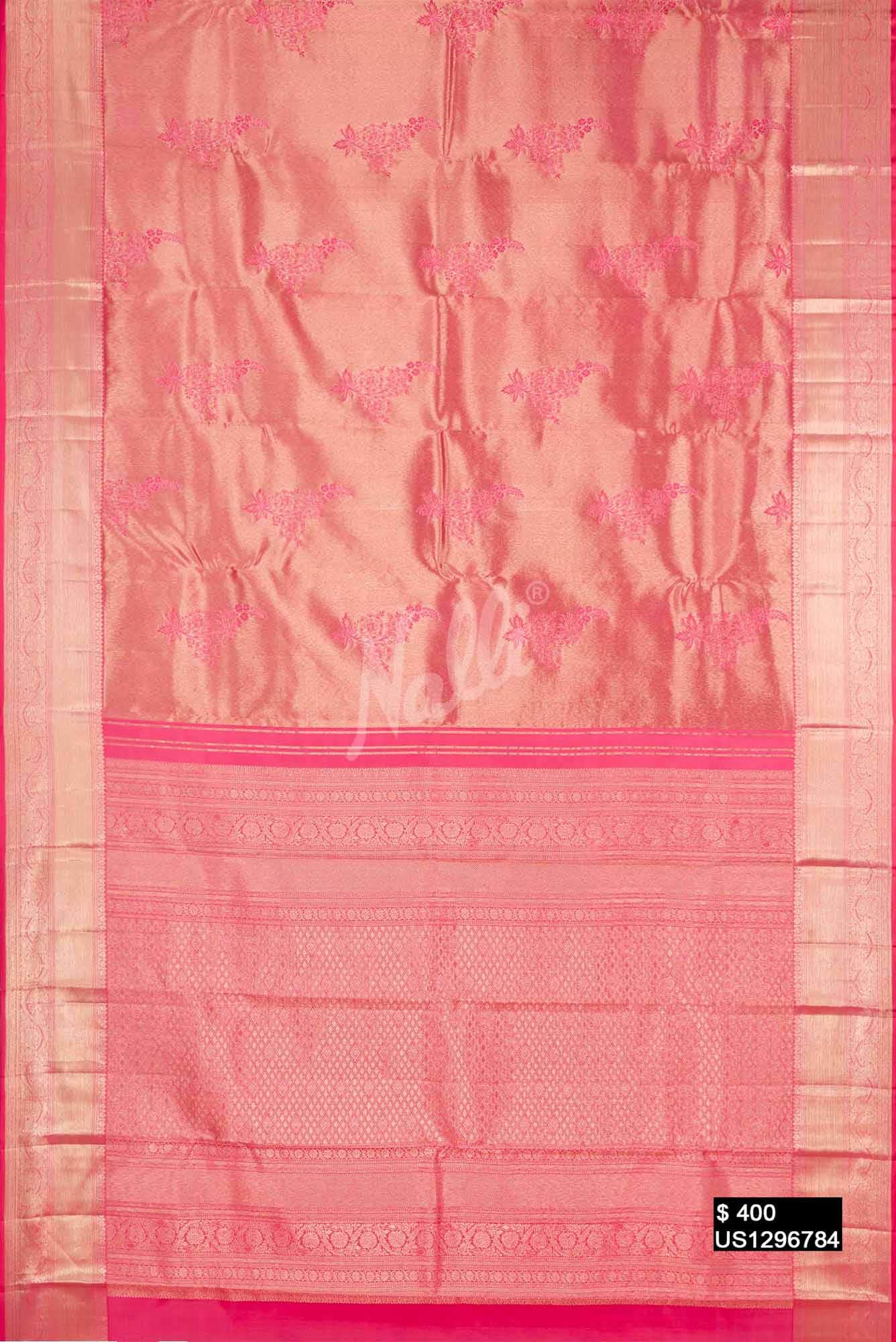 Pink Kanchipuram Silk Saree