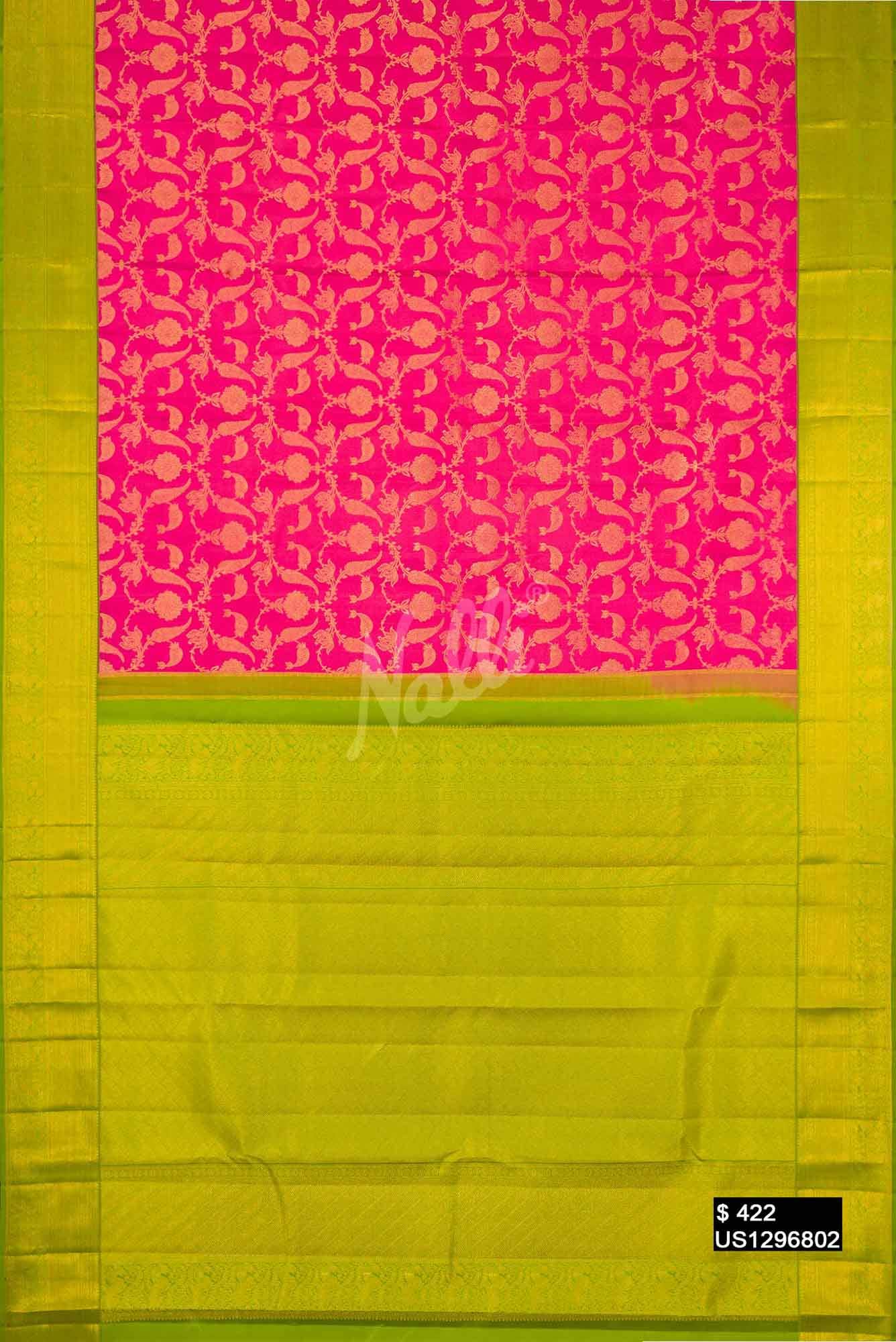 Pink Kanchipuram Silk Saree
