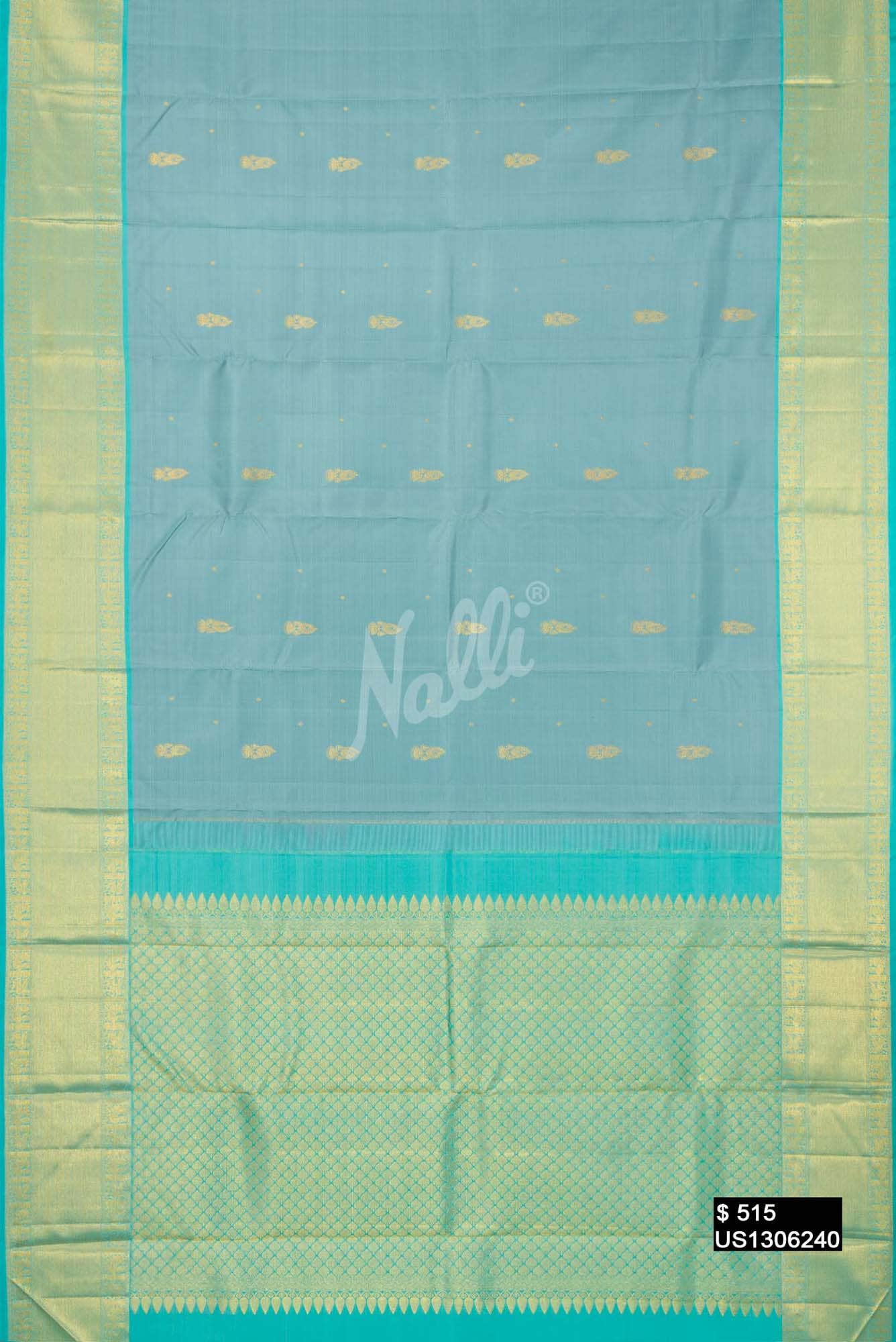 Grey Kanchipuram Silk Saree