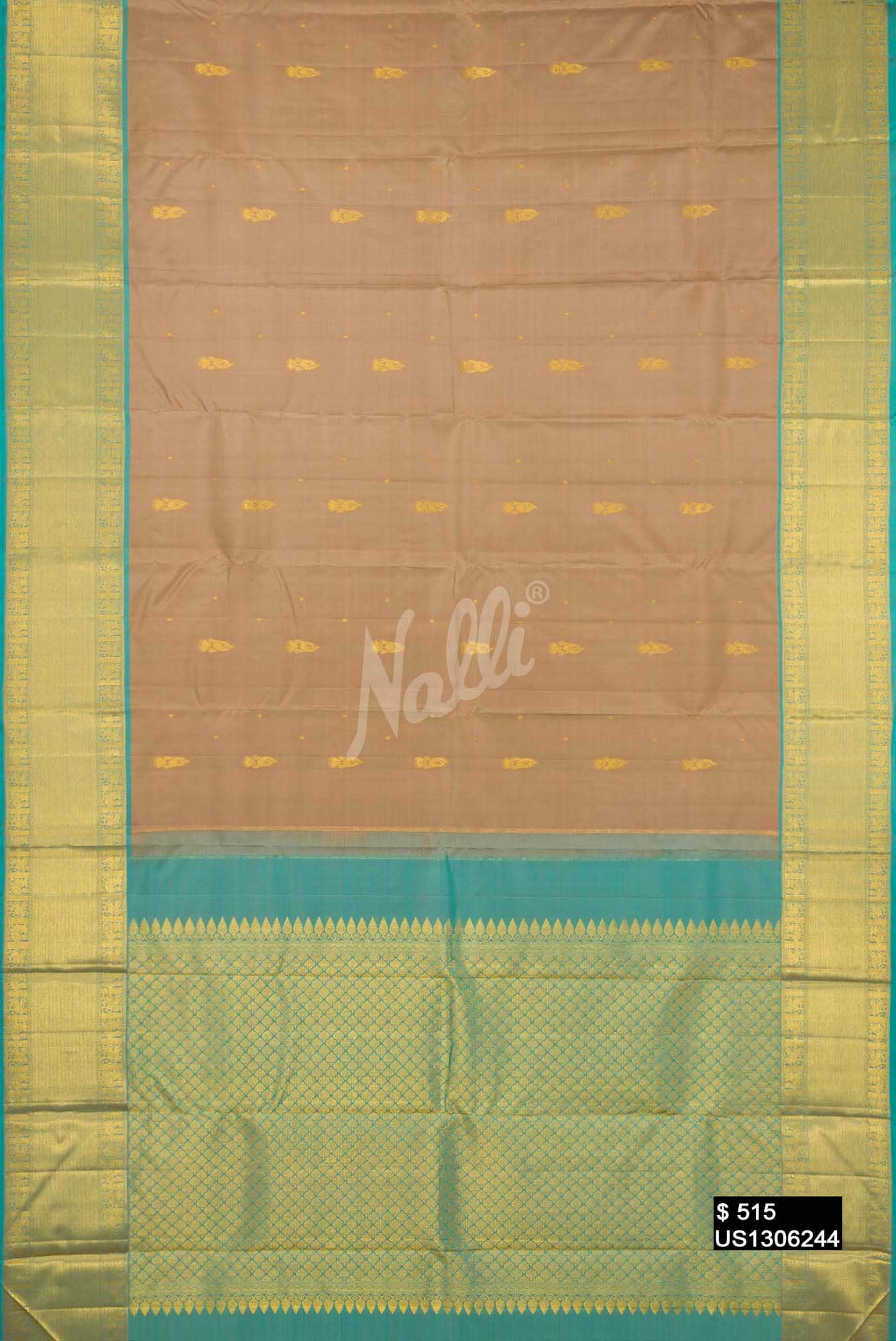 Brown Kanchipuram Silk Saree