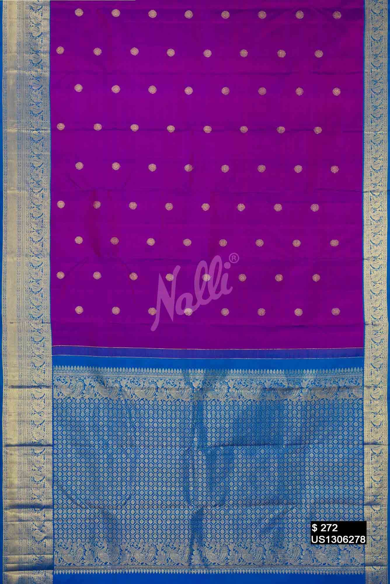 Purple Kanchipuram Silk Saree