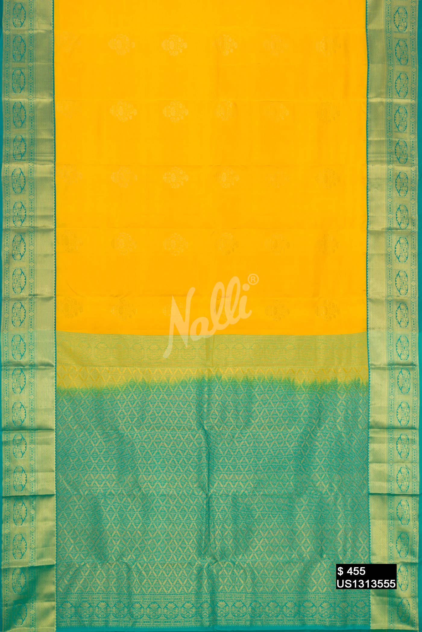 Yellow Kanchipuram Silk Saree