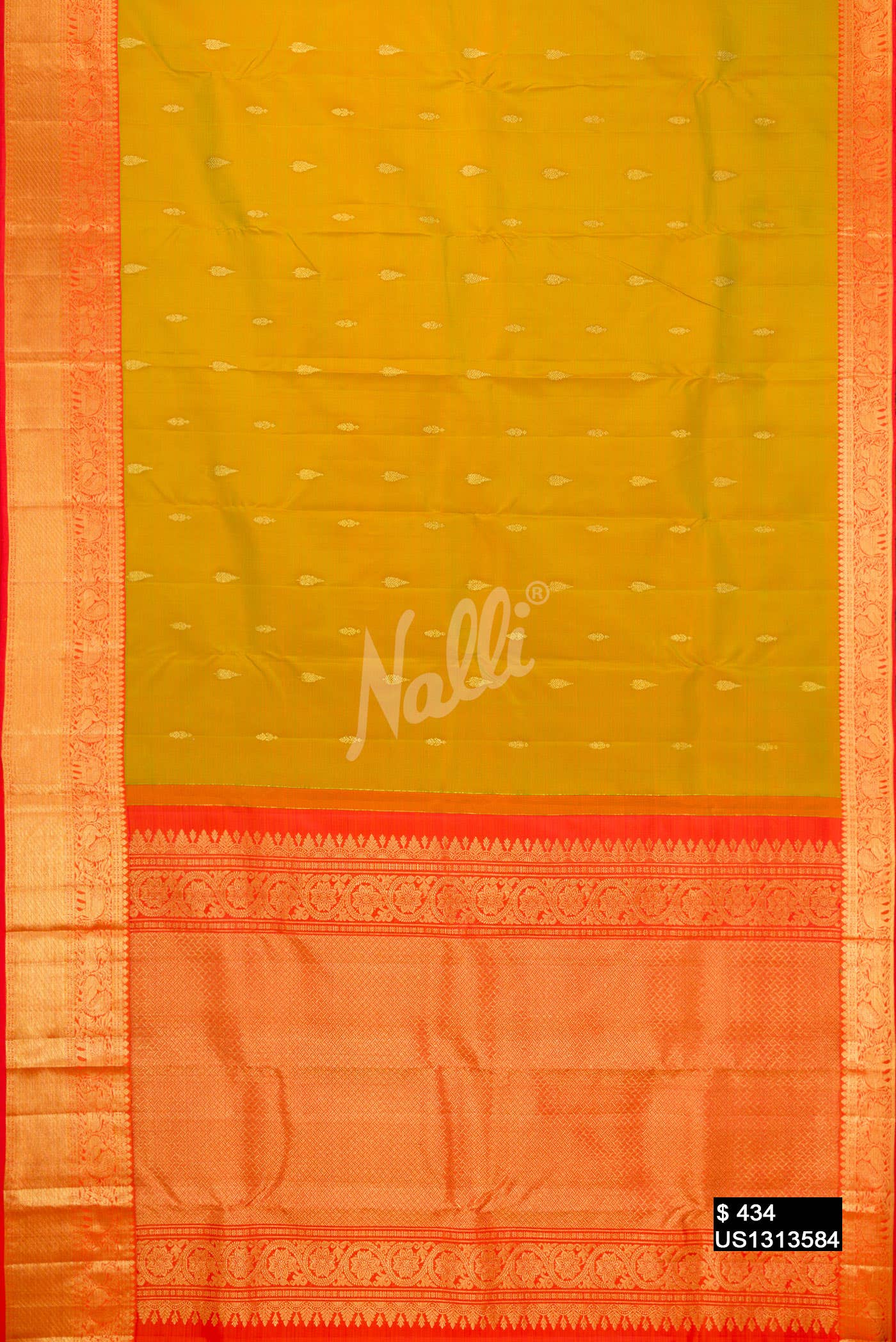 Mehandi Green Kanchipuram Silk Saree