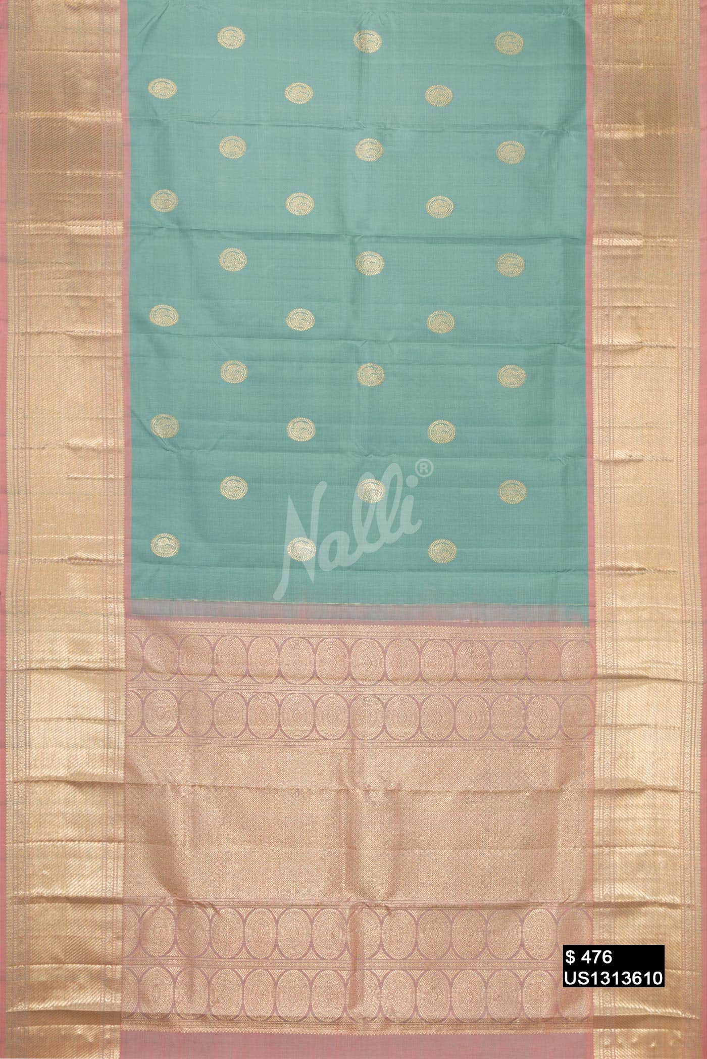 Davys Grey Kanchipuram Silk Saree