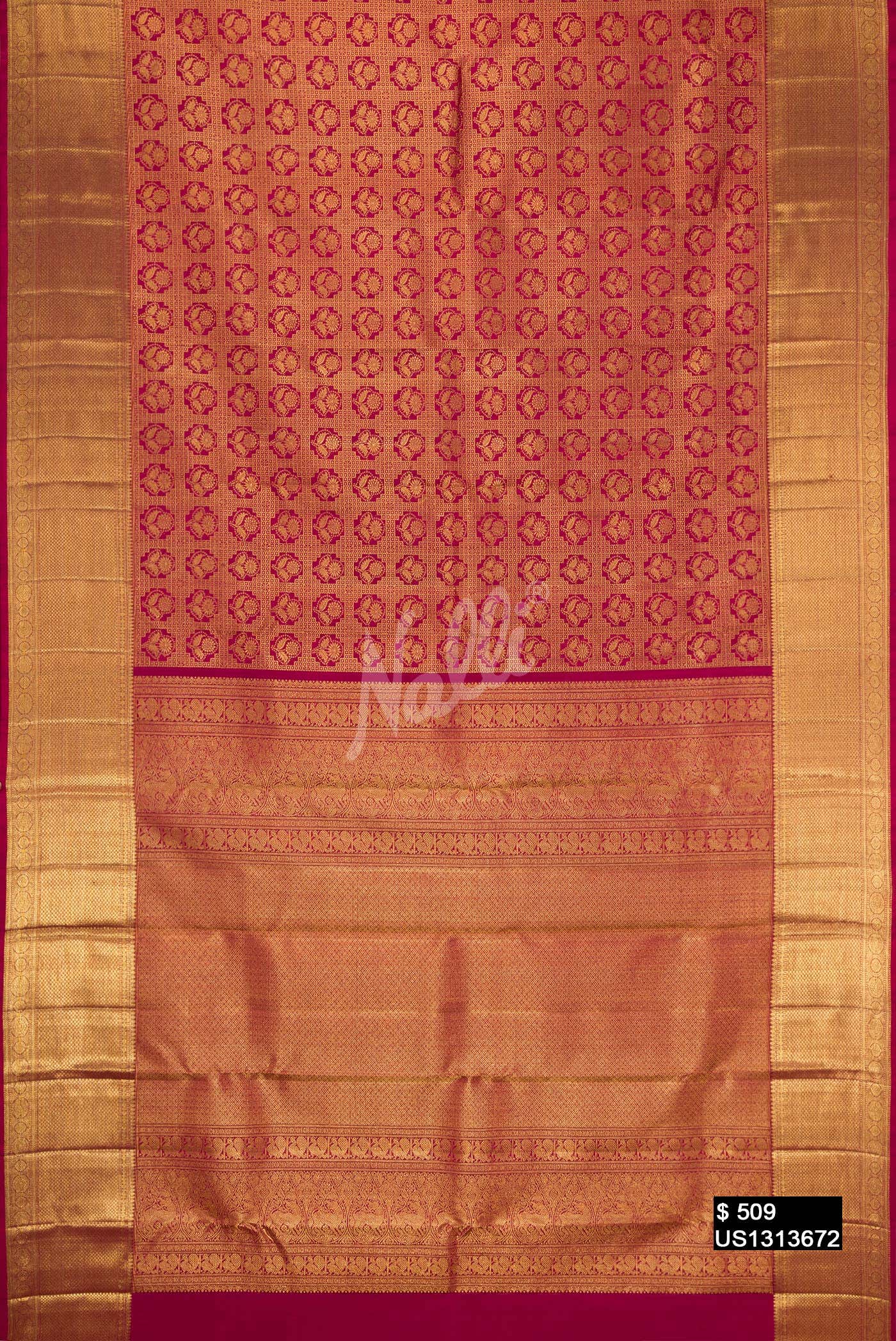 Maroon Kanchipuram Silk Saree