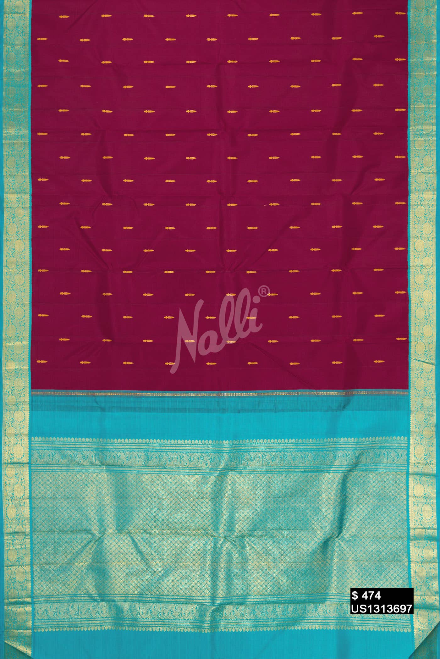 Maroon Kanchipuram Silk Saree