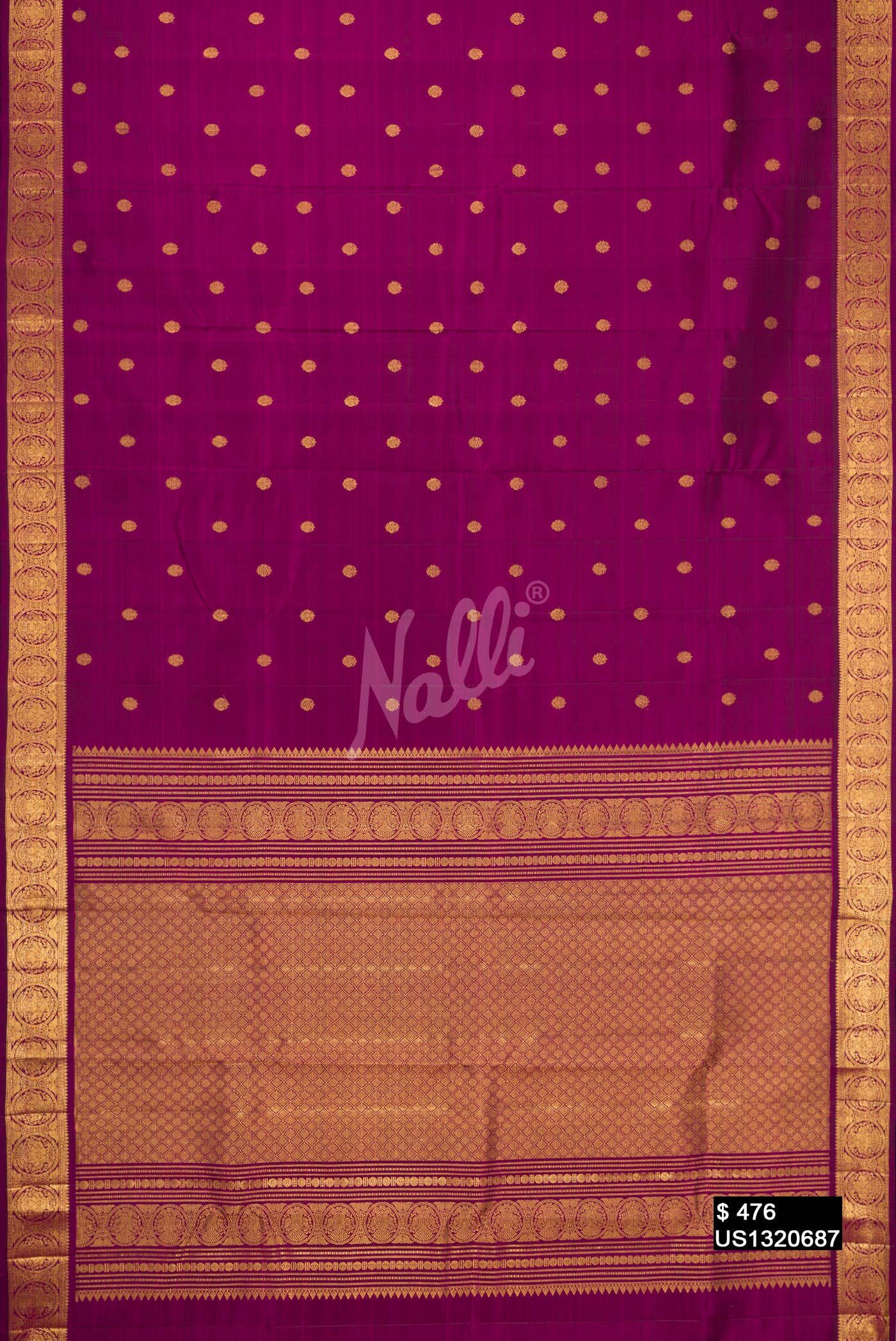 Magenta Kanchipuram Silk Saree