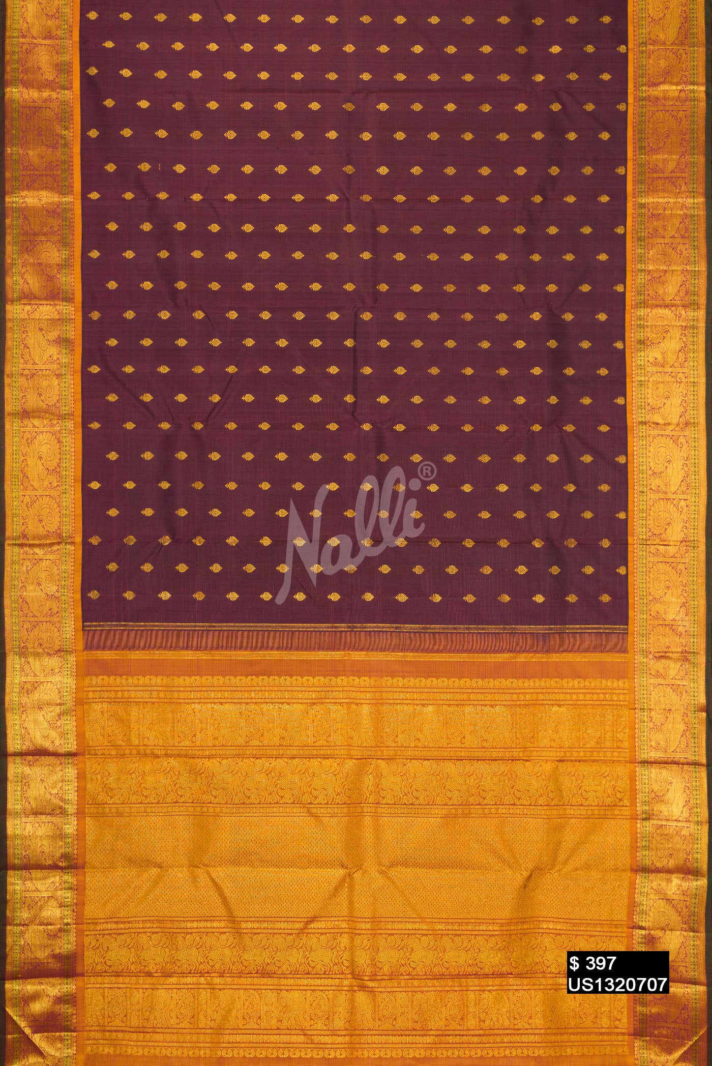 Maroon Kanchipuram Silk Saree