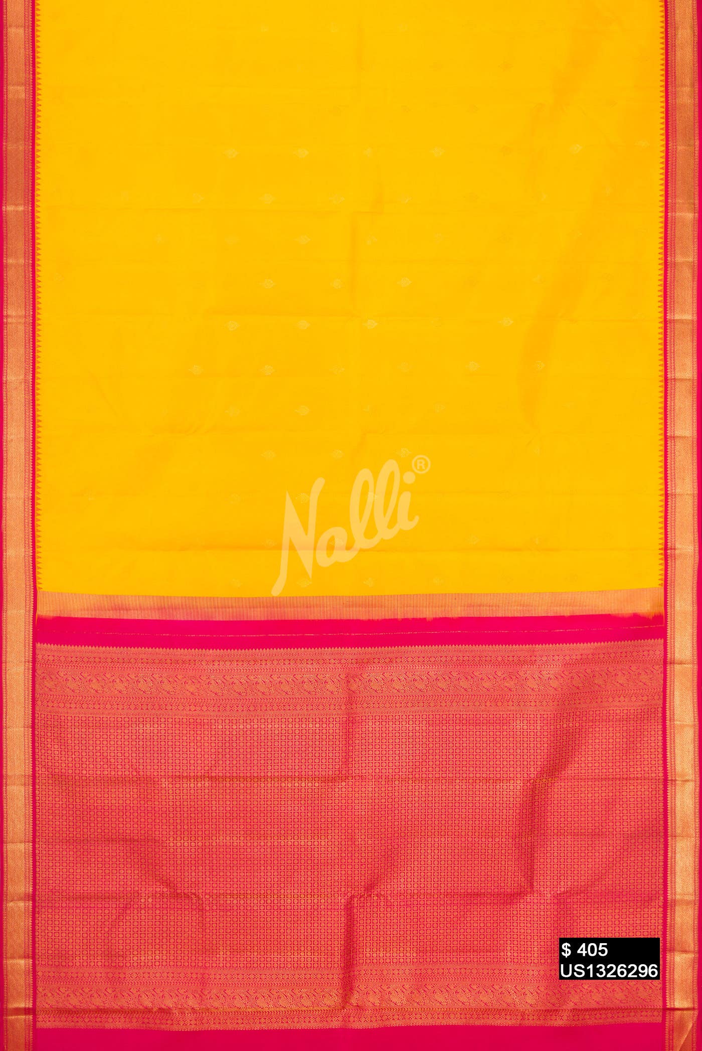 Yellow Kanchipuram Silk Saree