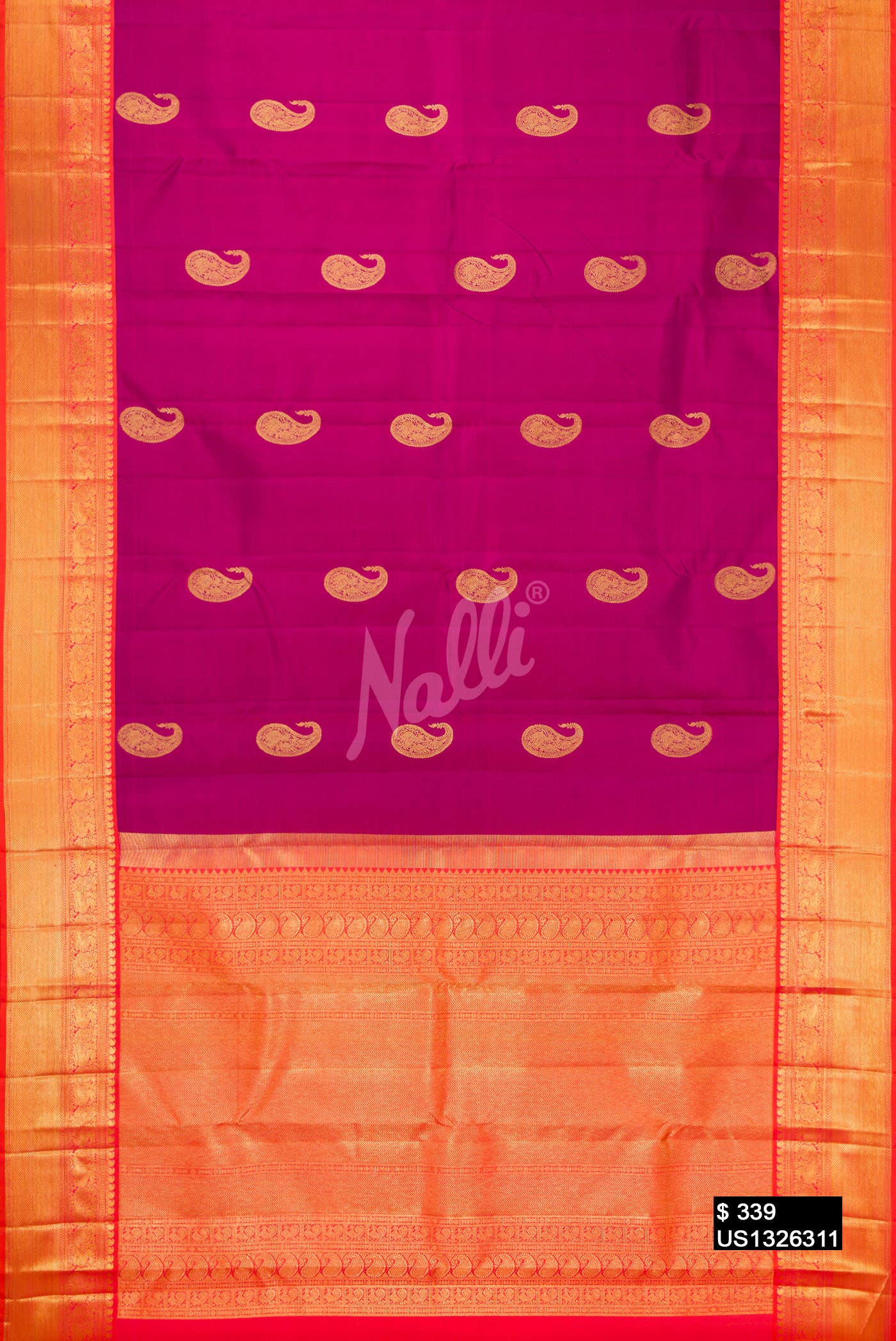Magenta Kanchipuram Silk Saree