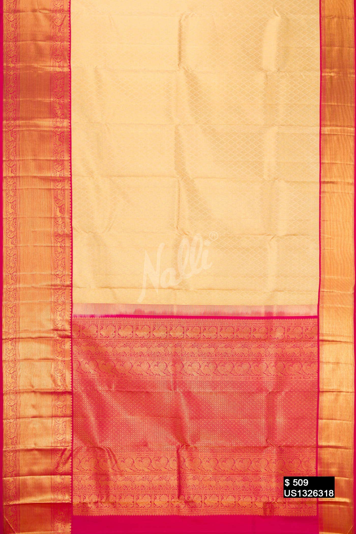 Sandal Kanchipuram Silk Saree