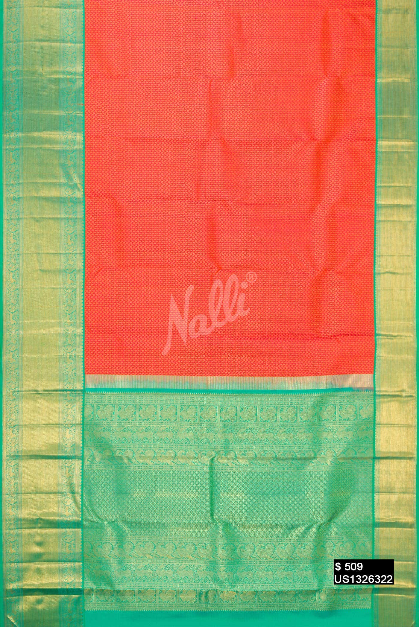 Orange Kanchipuram Silk Saree
