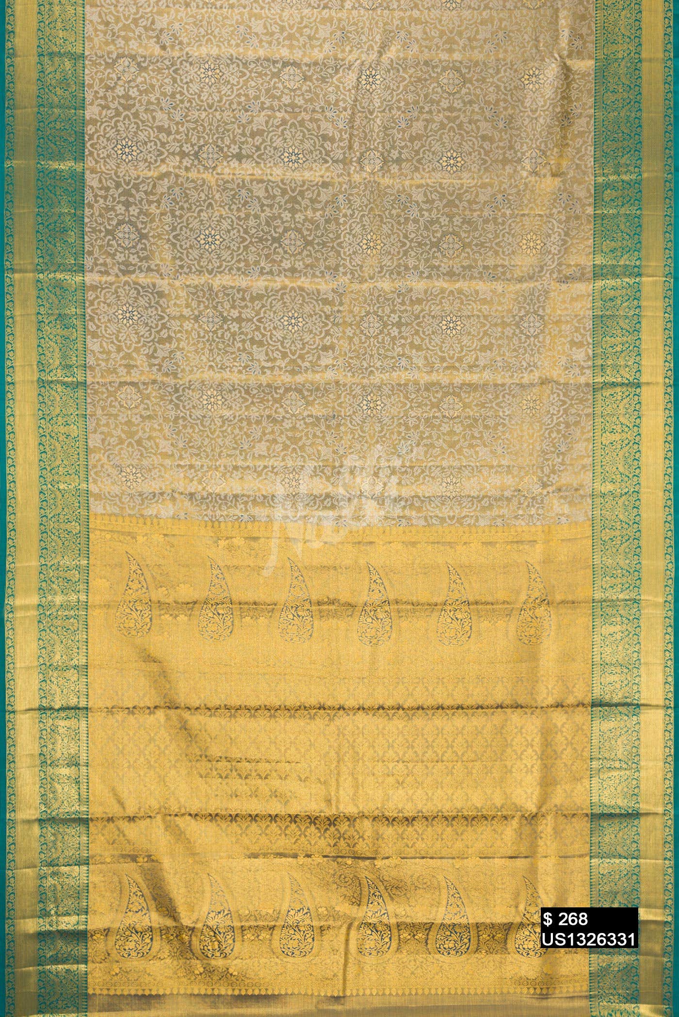 Gold Kanchipuram Tissue Silk Saree