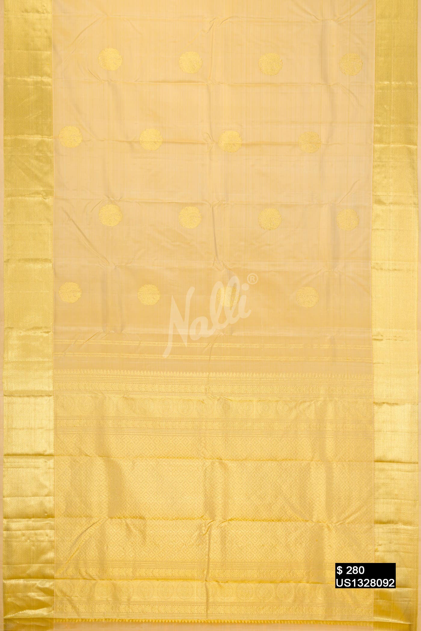 Golden Peach Kanchipuram Silk Saree