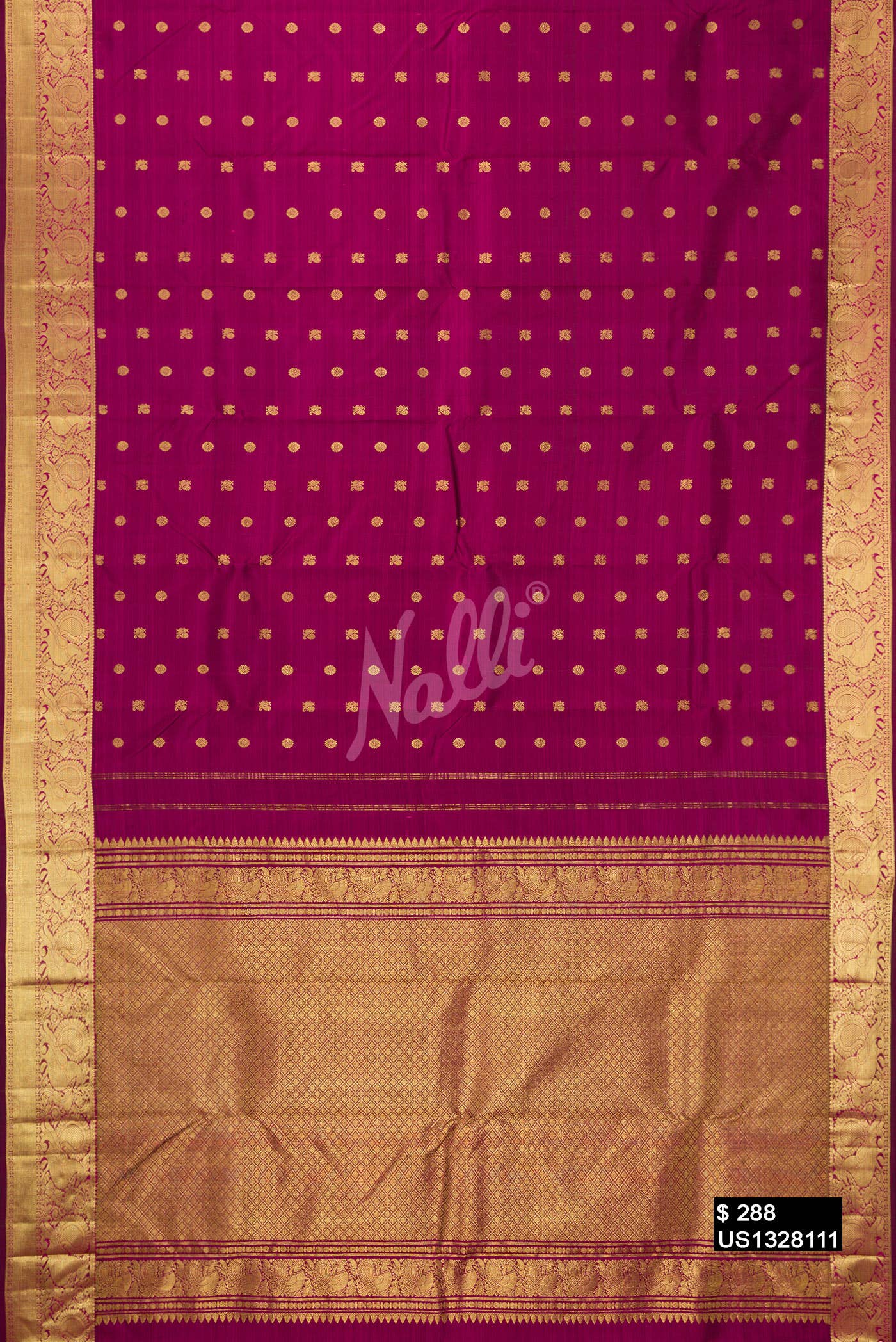 Magenta Kanchipuram Silk Saree