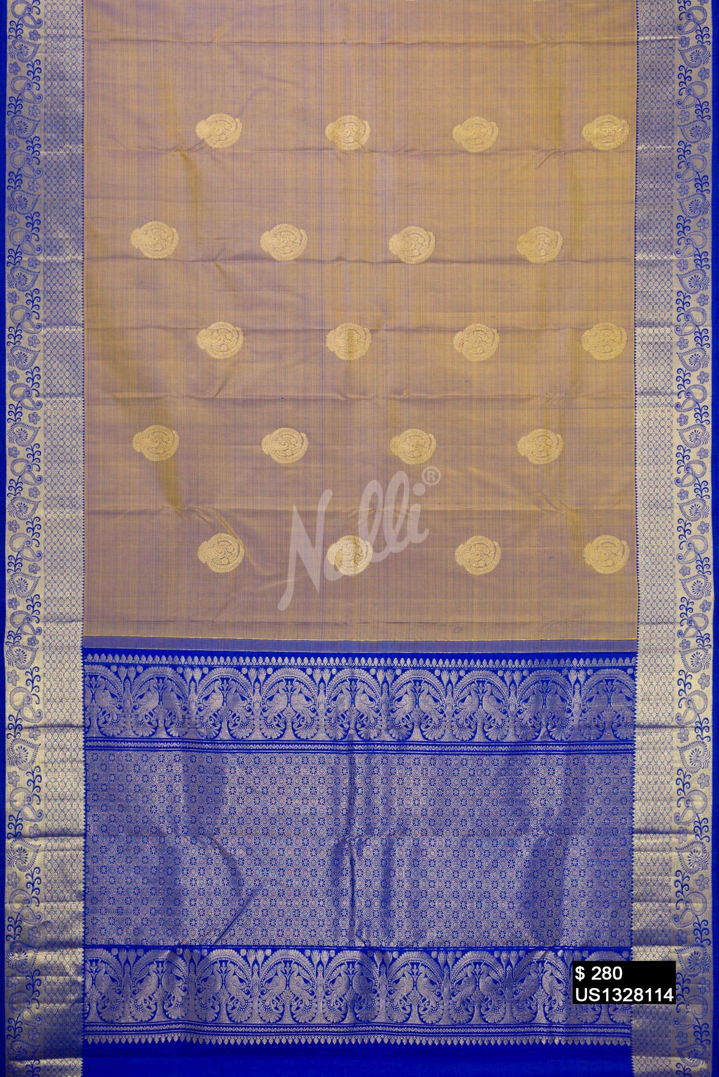 Grey Kanchipuram Silk Saree