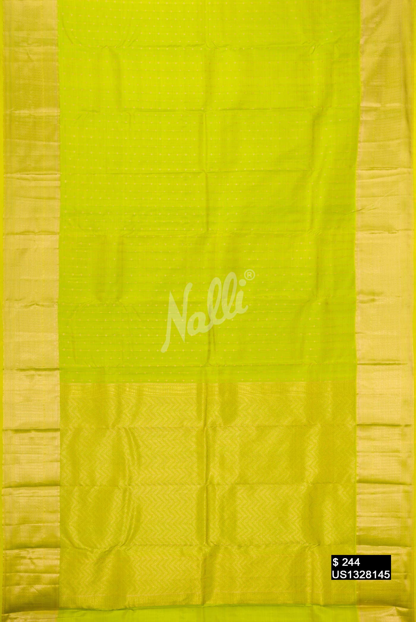 Parrot Green Kanchipuram Silk Saree