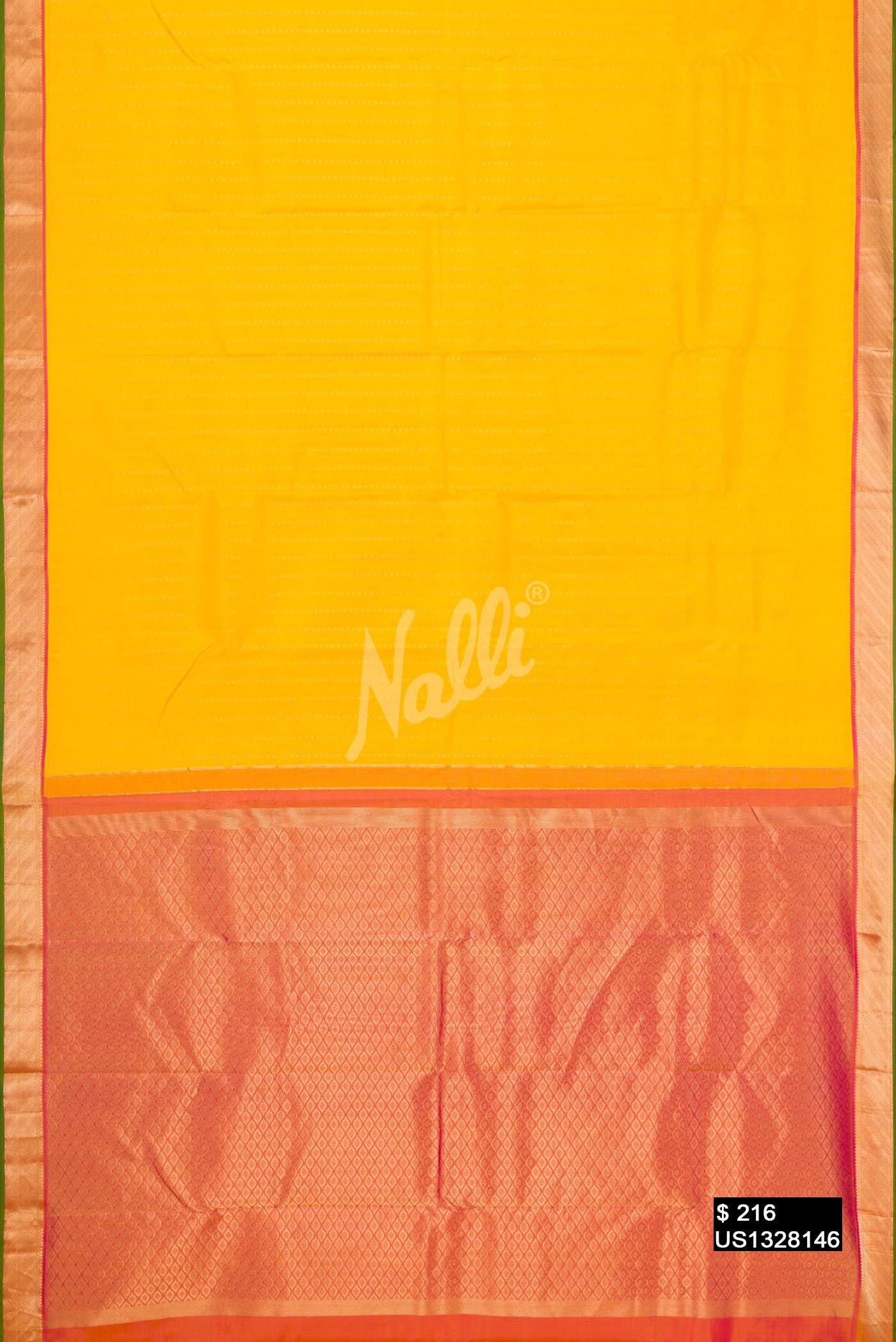 Yellow Kanchipuram Silk Saree