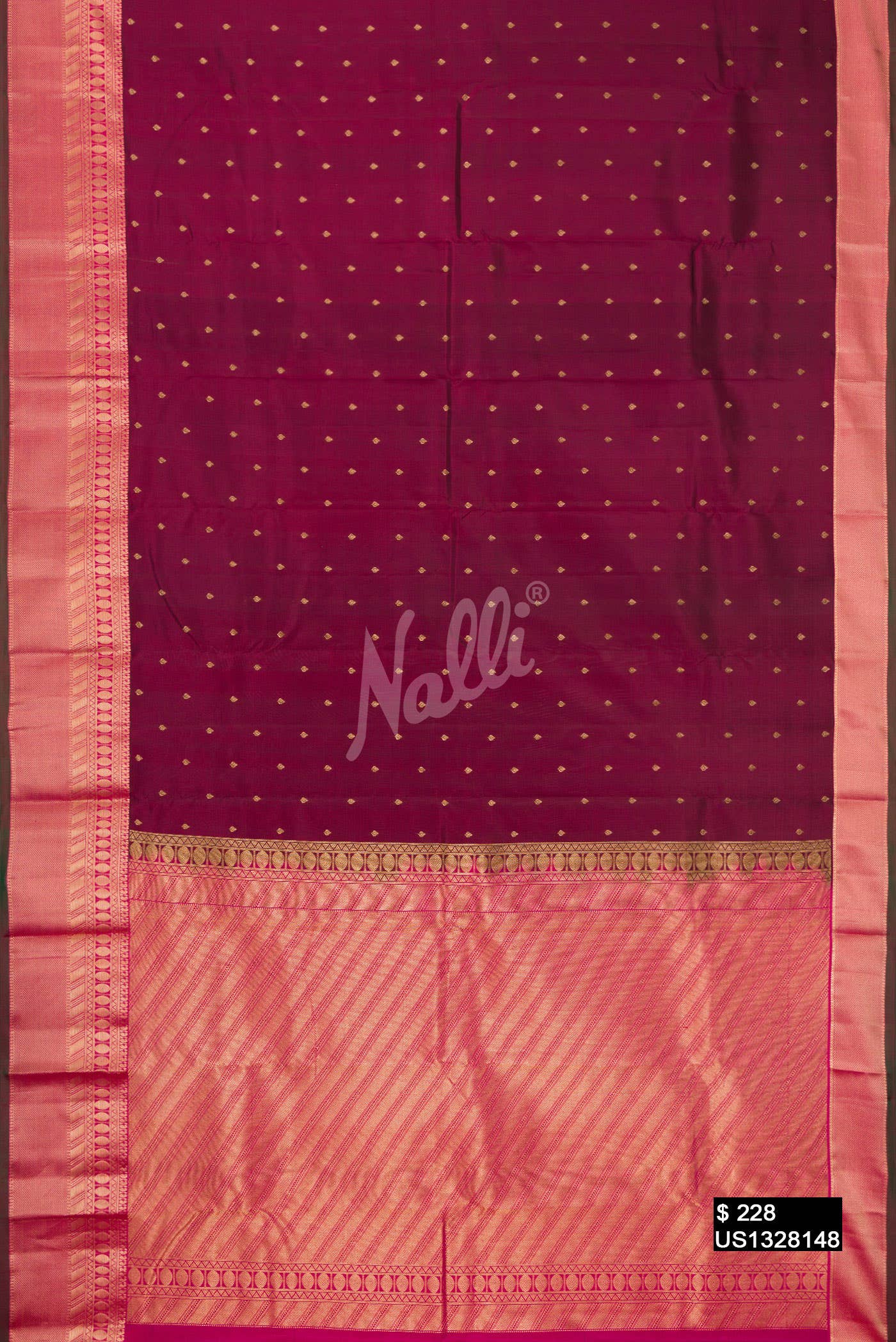 Maroon Kanchipuram Silk Saree