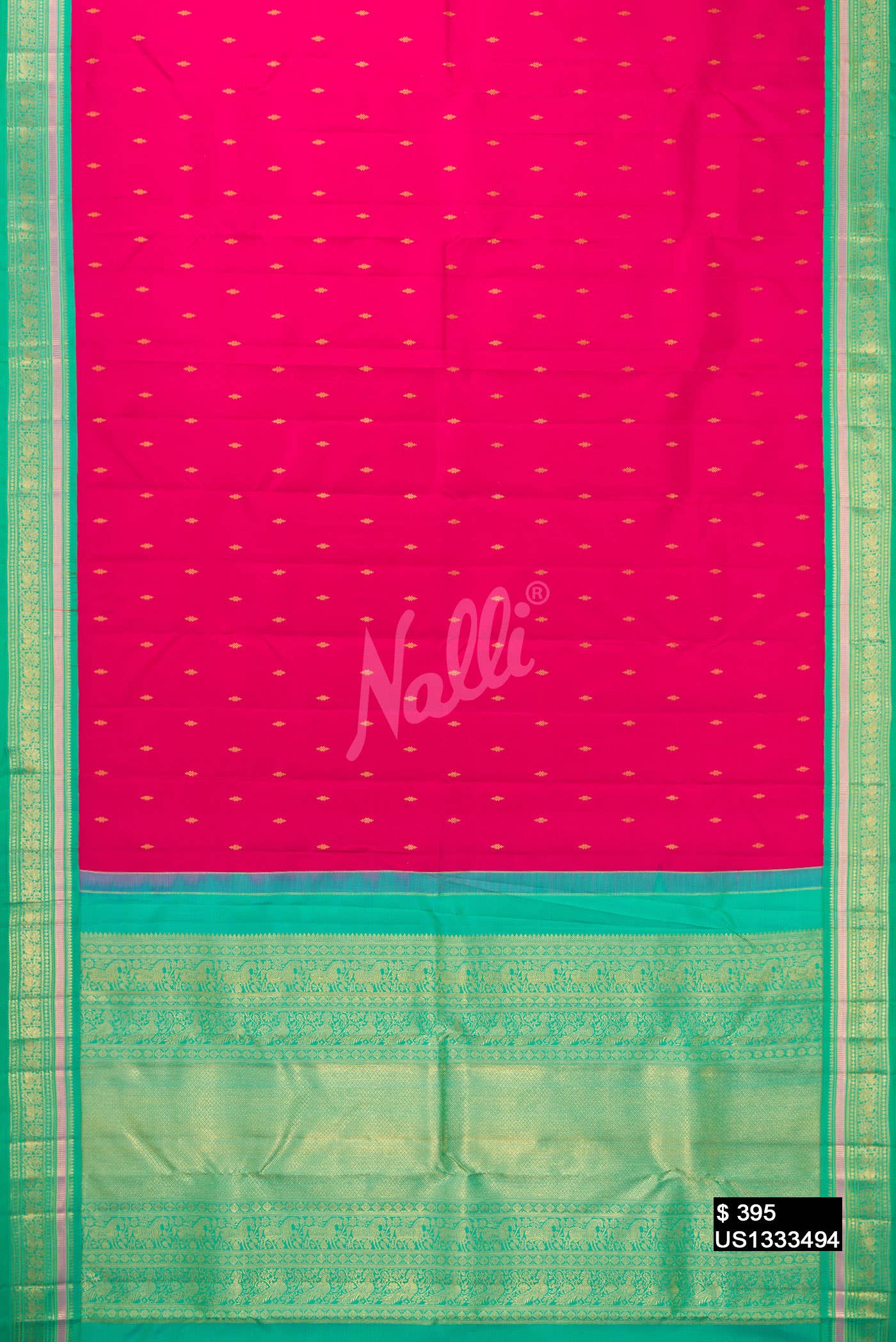 Dark Pink Kanchipuram Silk Saree
