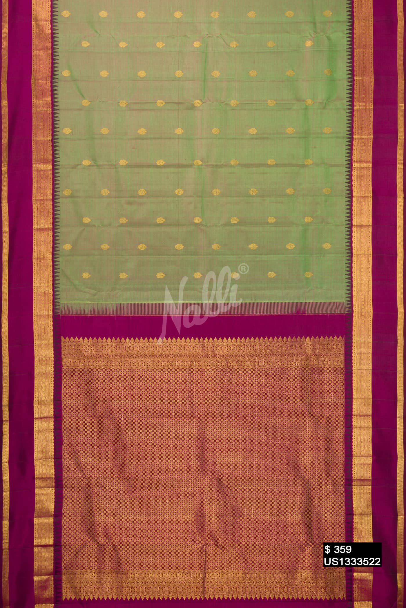 Light Green Kanchipuram Silk Saree