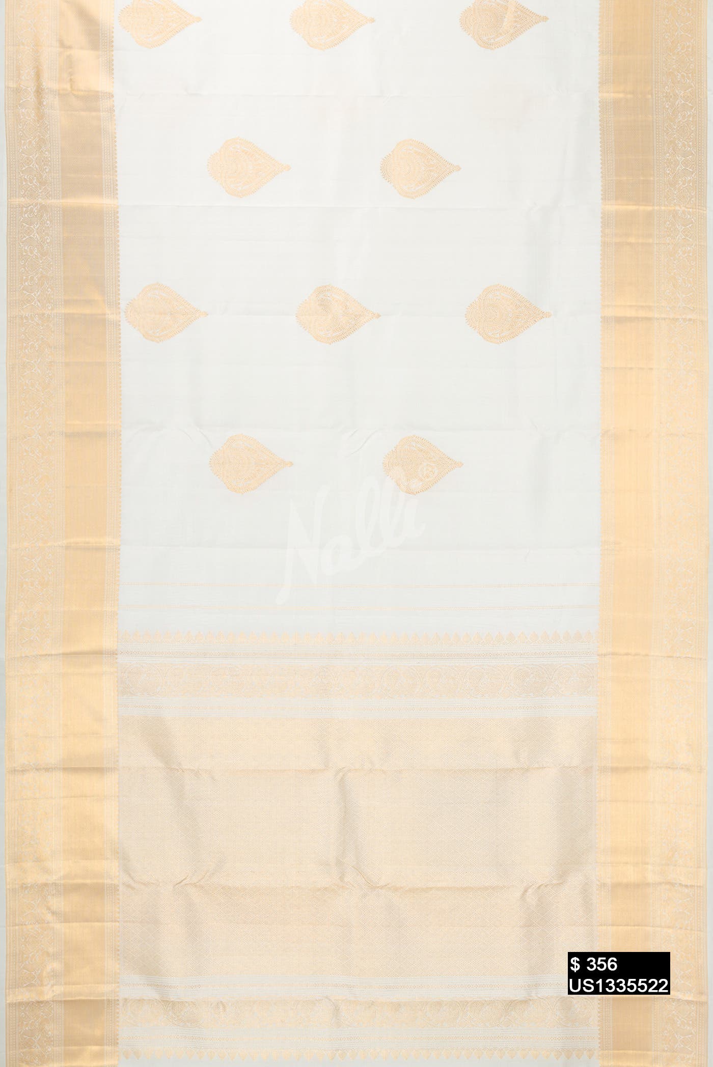 Off White Kanchipuram Silk Saree