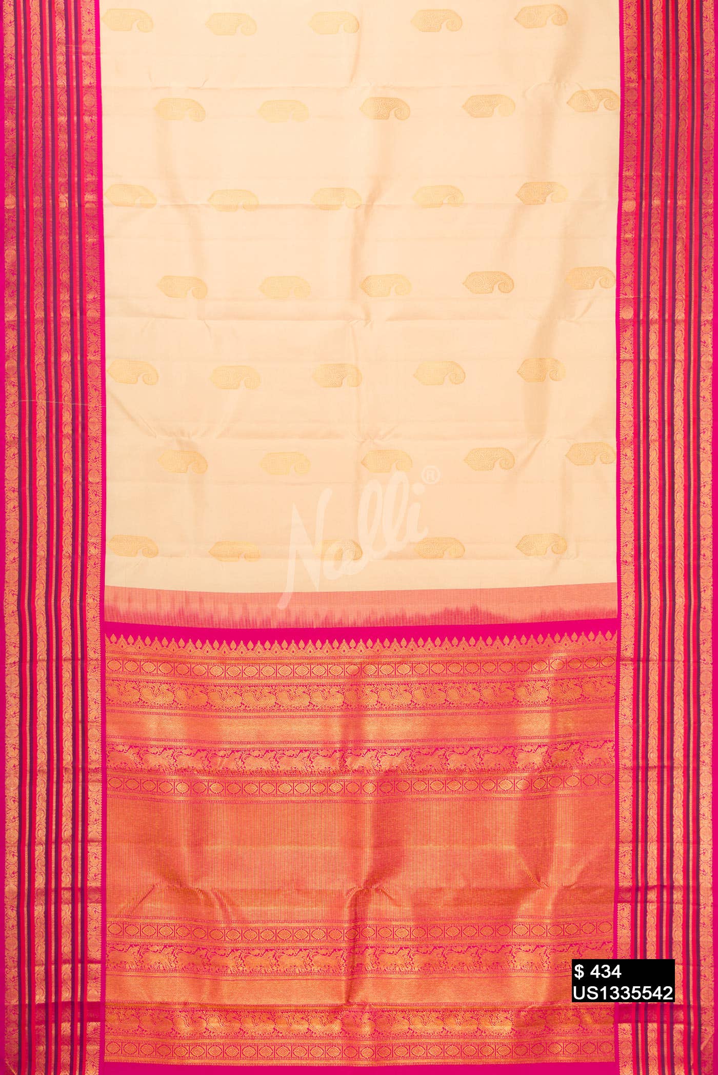 Sandal Kanchipuram Silk Saree