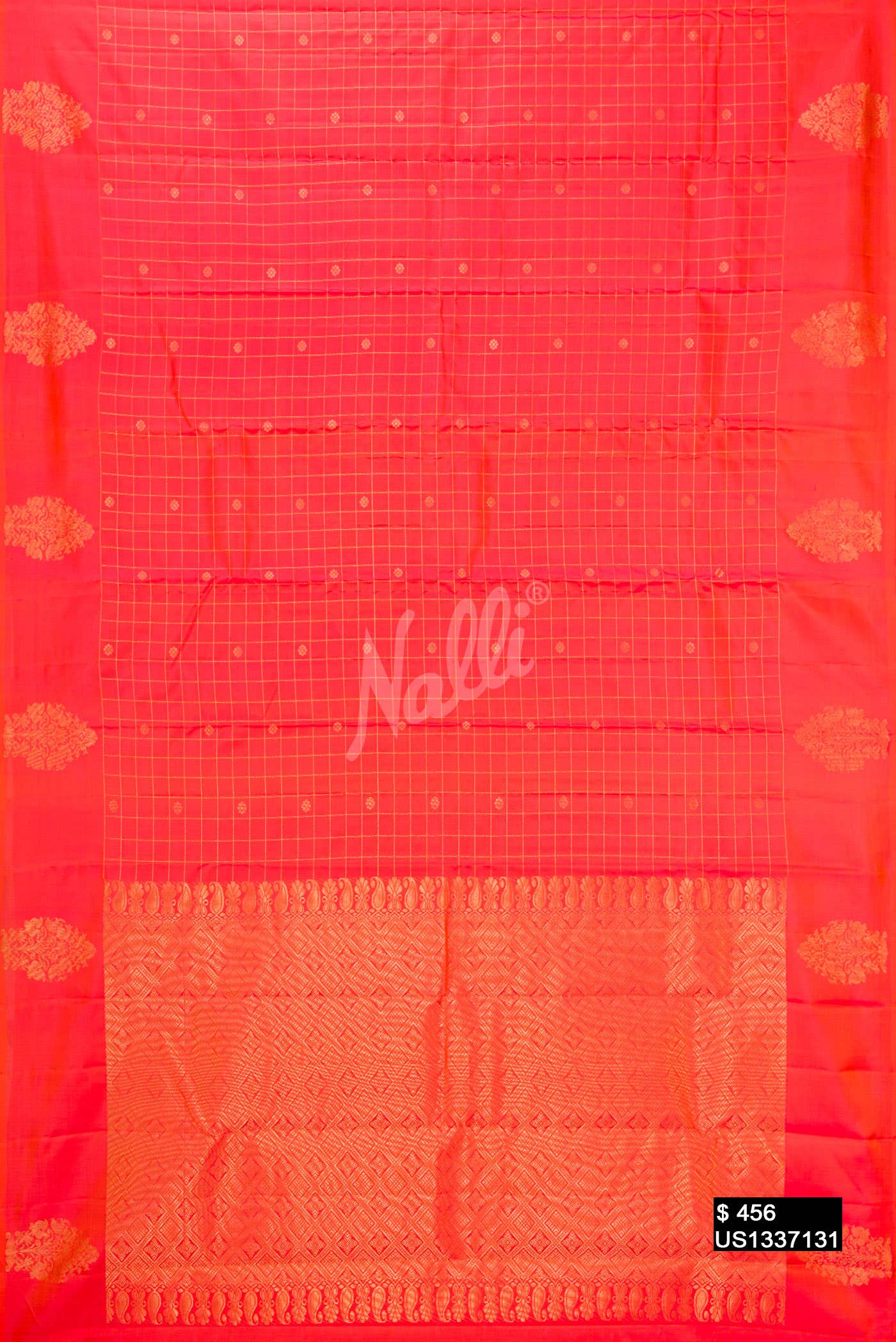 Orange Kanchipuram Silk Saree