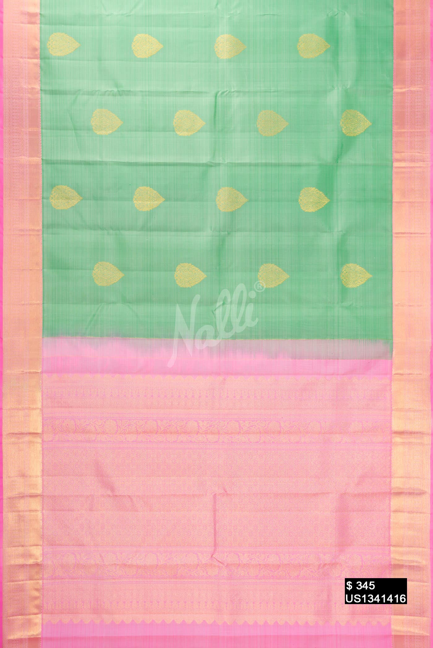 Pista Green Kanchipuram Silk Saree