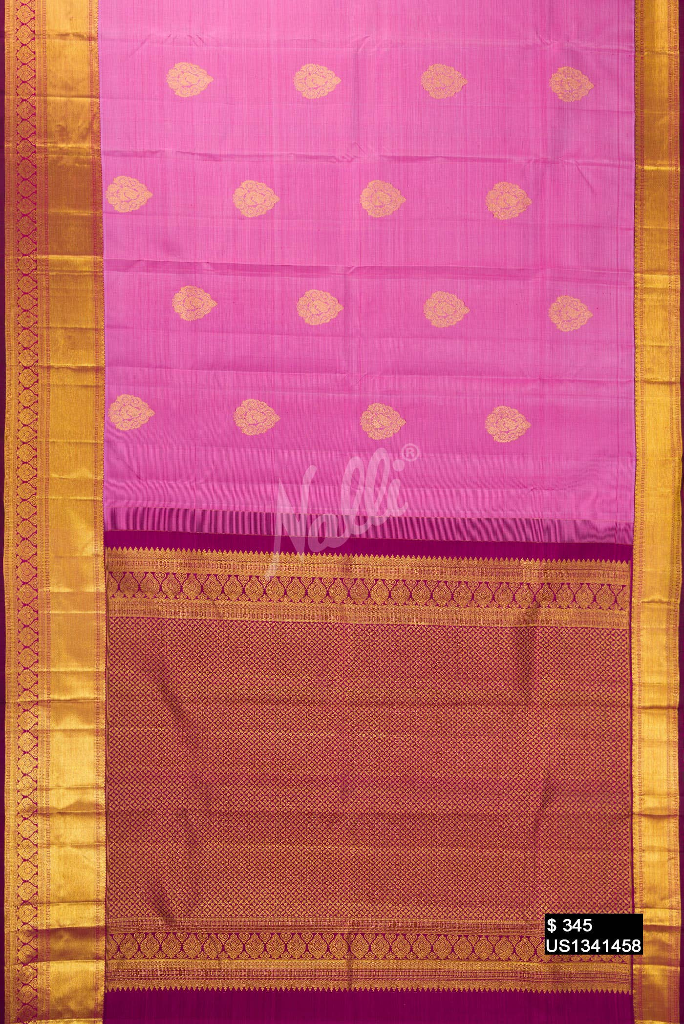 Pink Kanchipuram Silk Saree