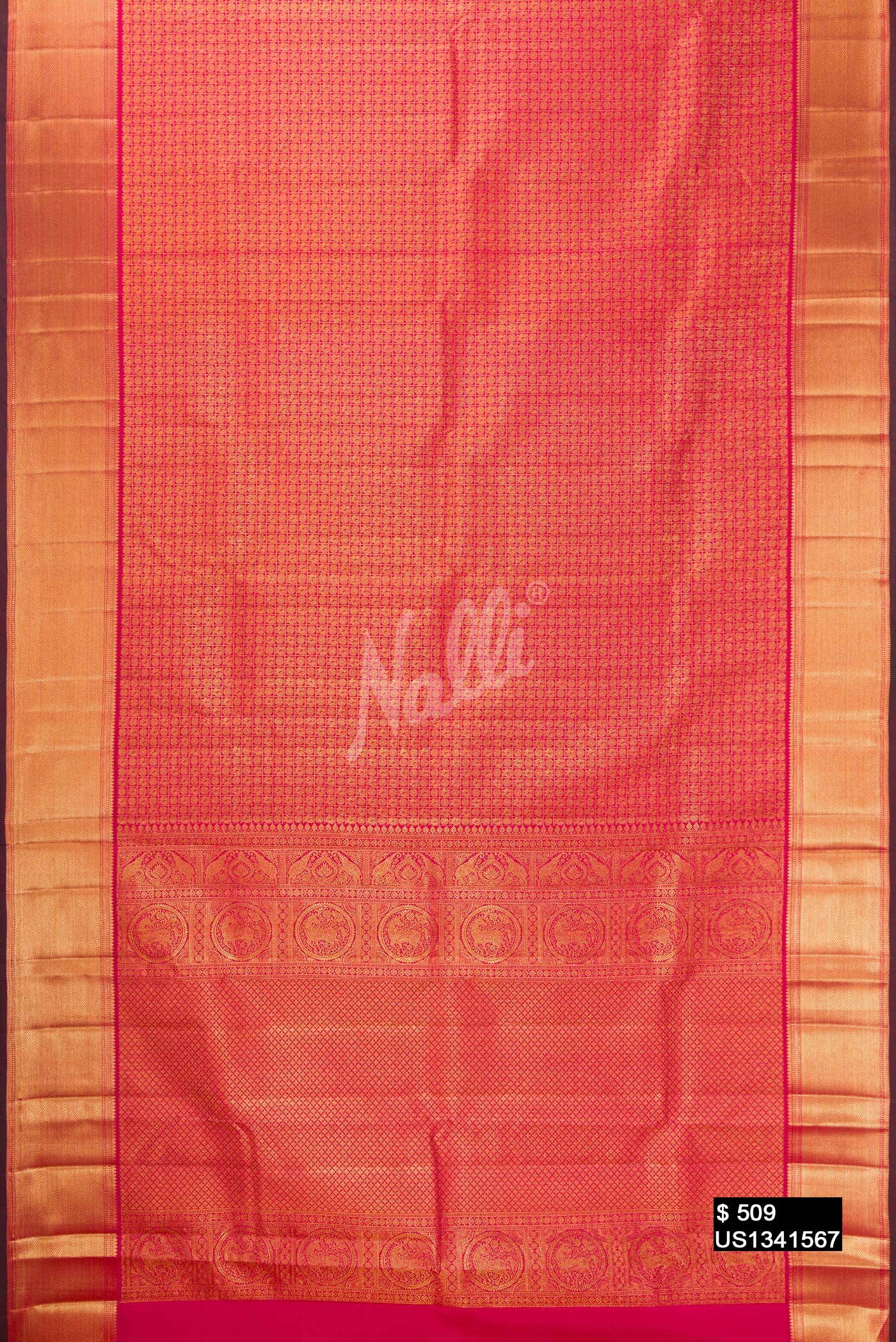Pink Kanchipuram Silk Saree
