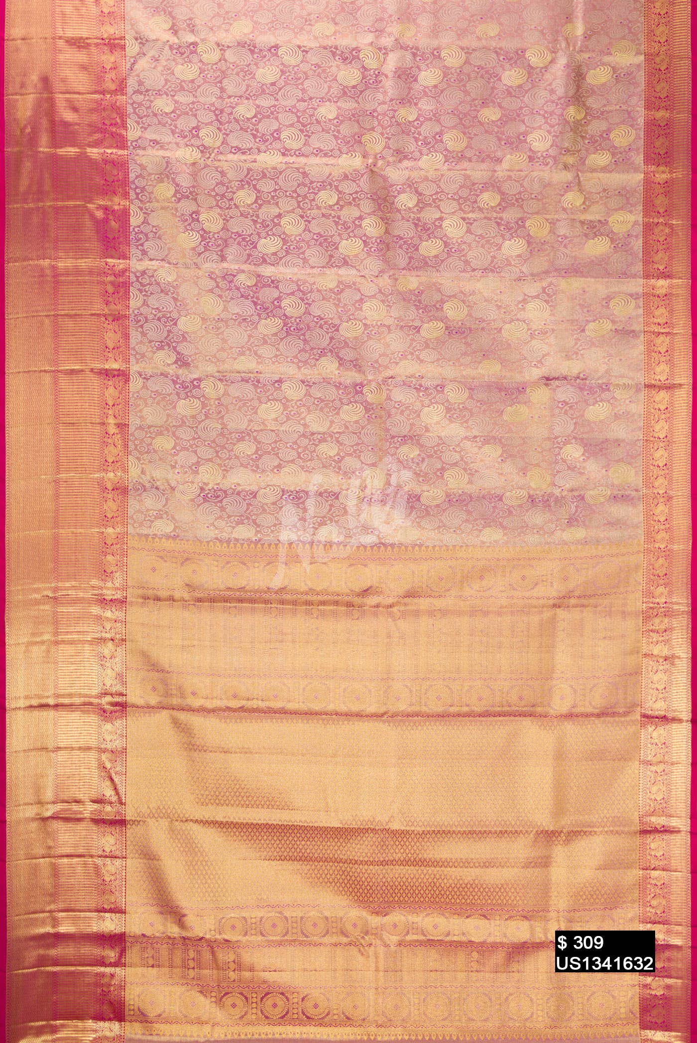 Rose Gold Kanchipuram Tissue Silk Saree