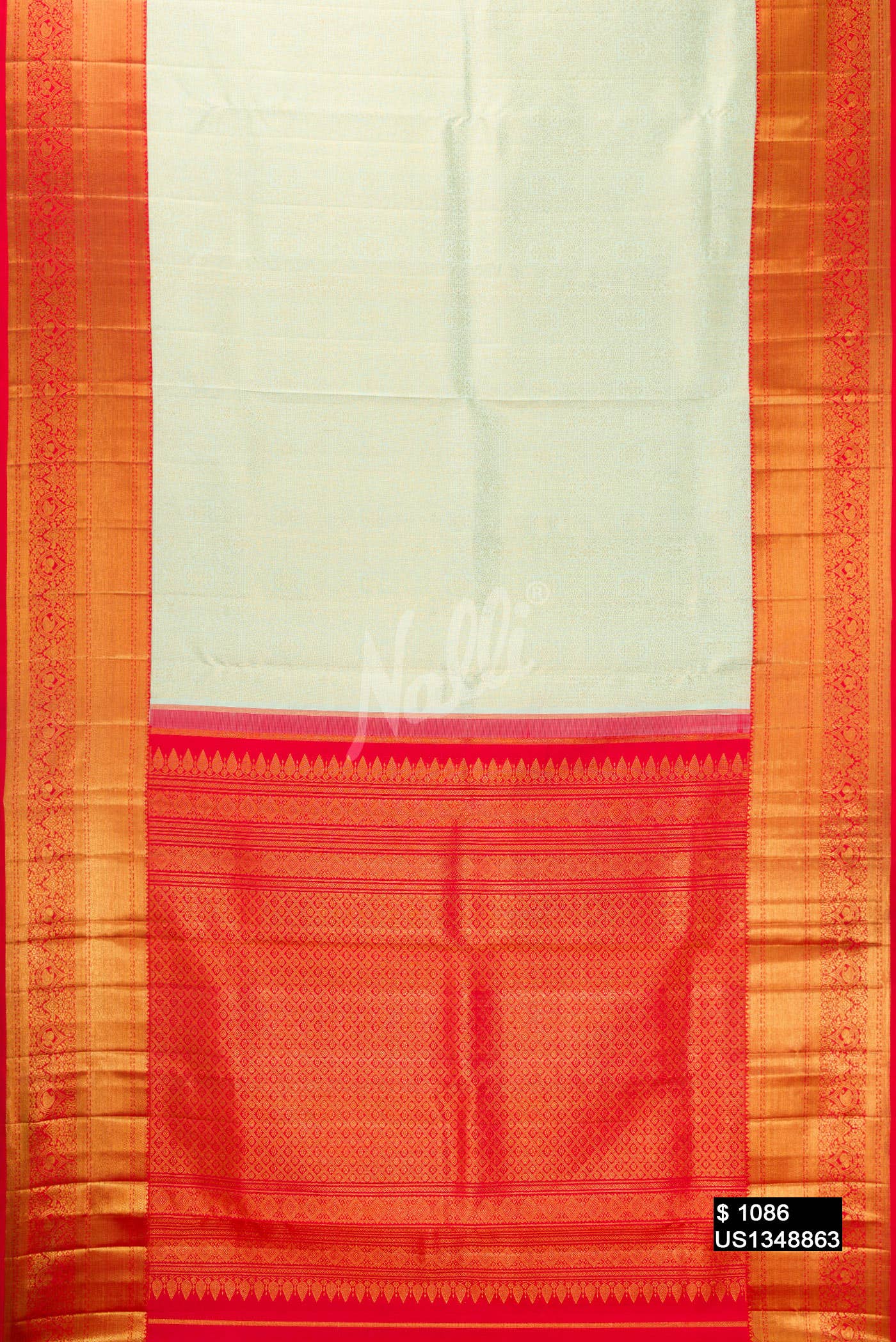 Pista Green Kanchipuram Silk Saree
