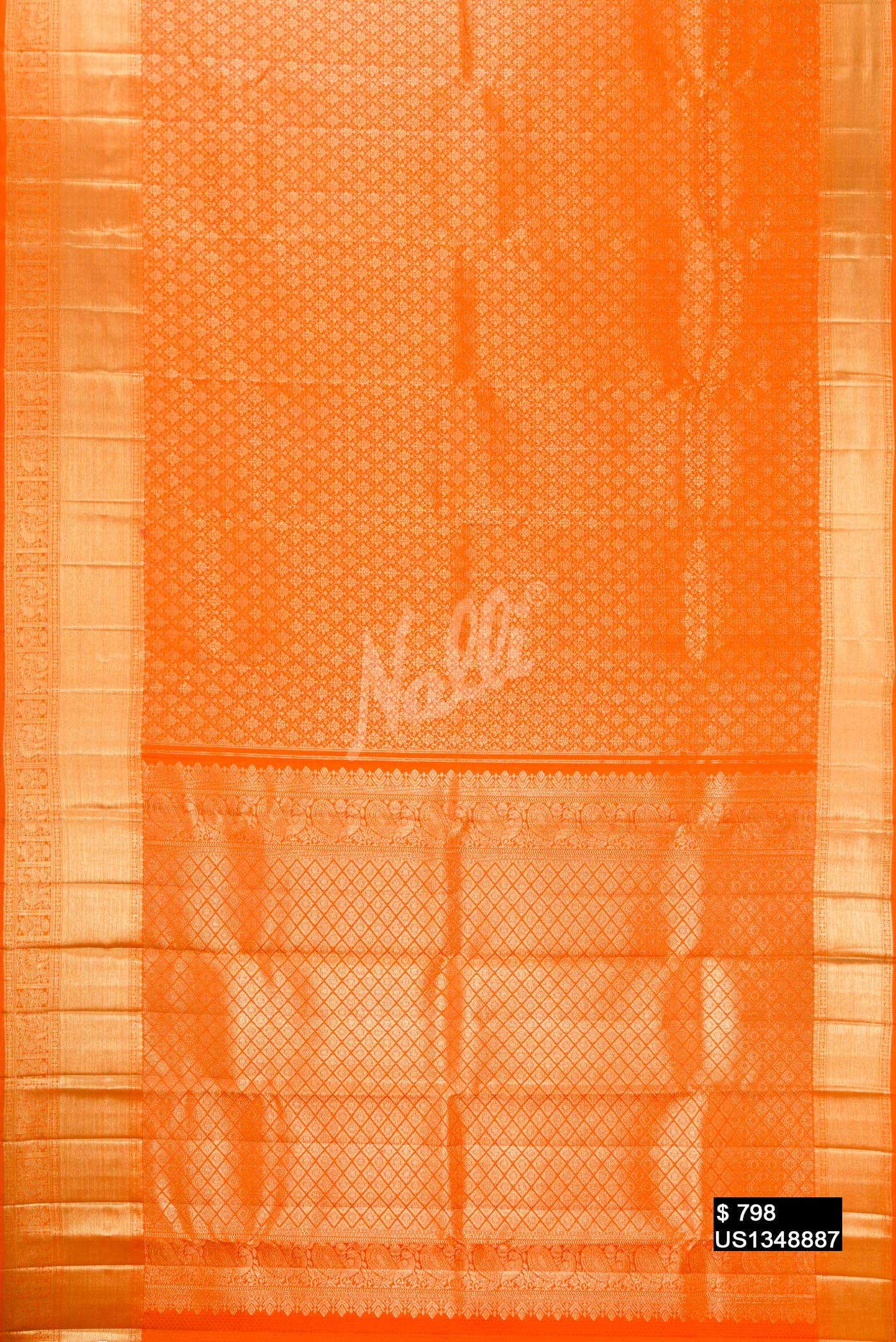 Orange Kanchipuram Silk Saree