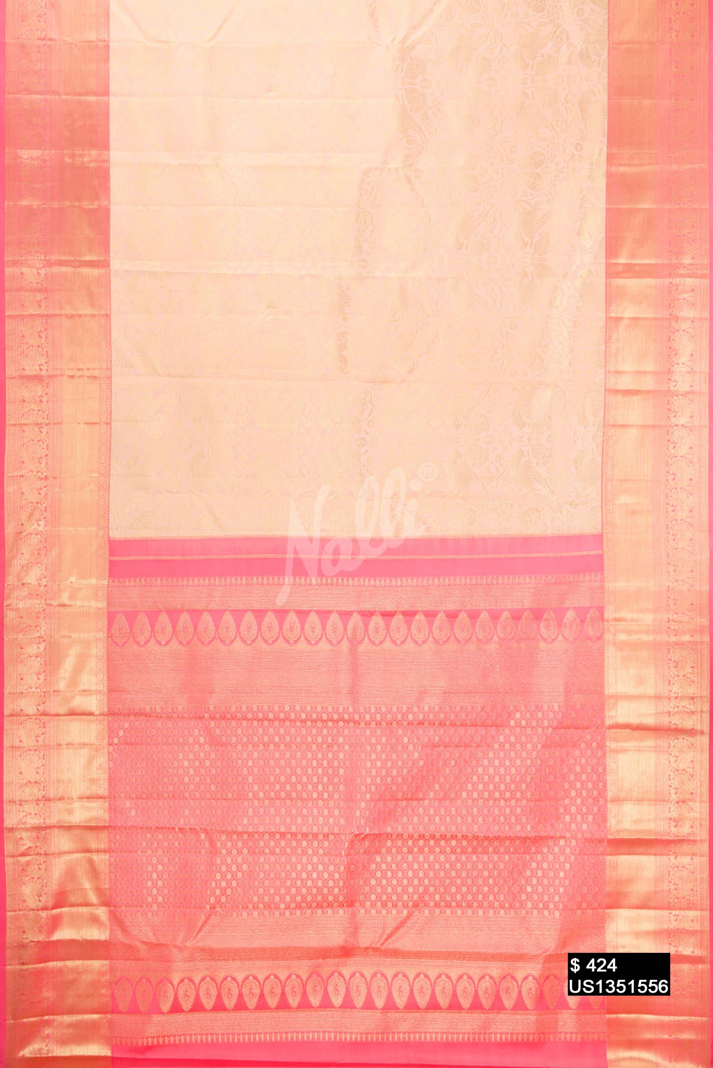 Golden Peach Kanchipuram Silk Saree