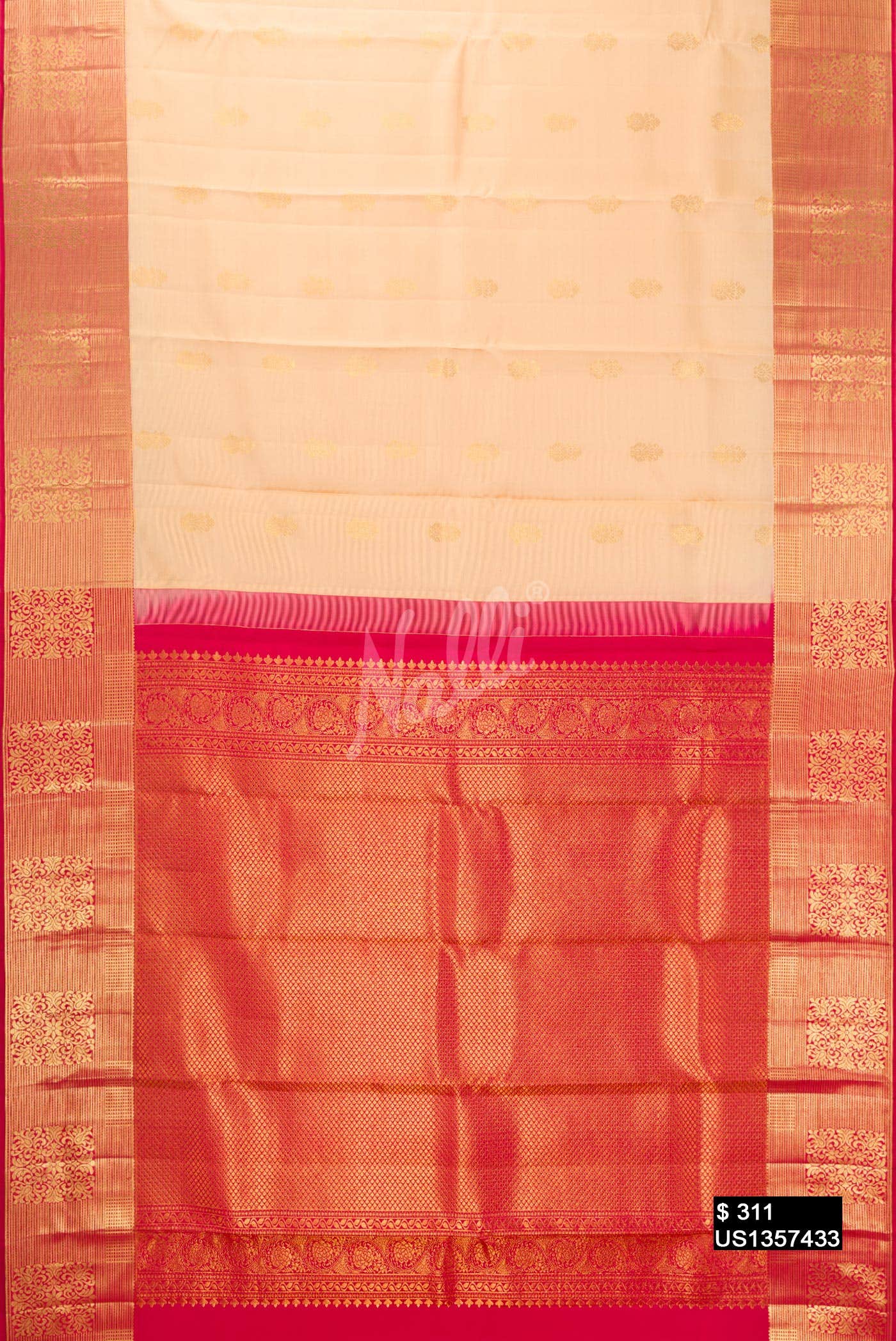 Sandal Kanchipuram Silk Saree