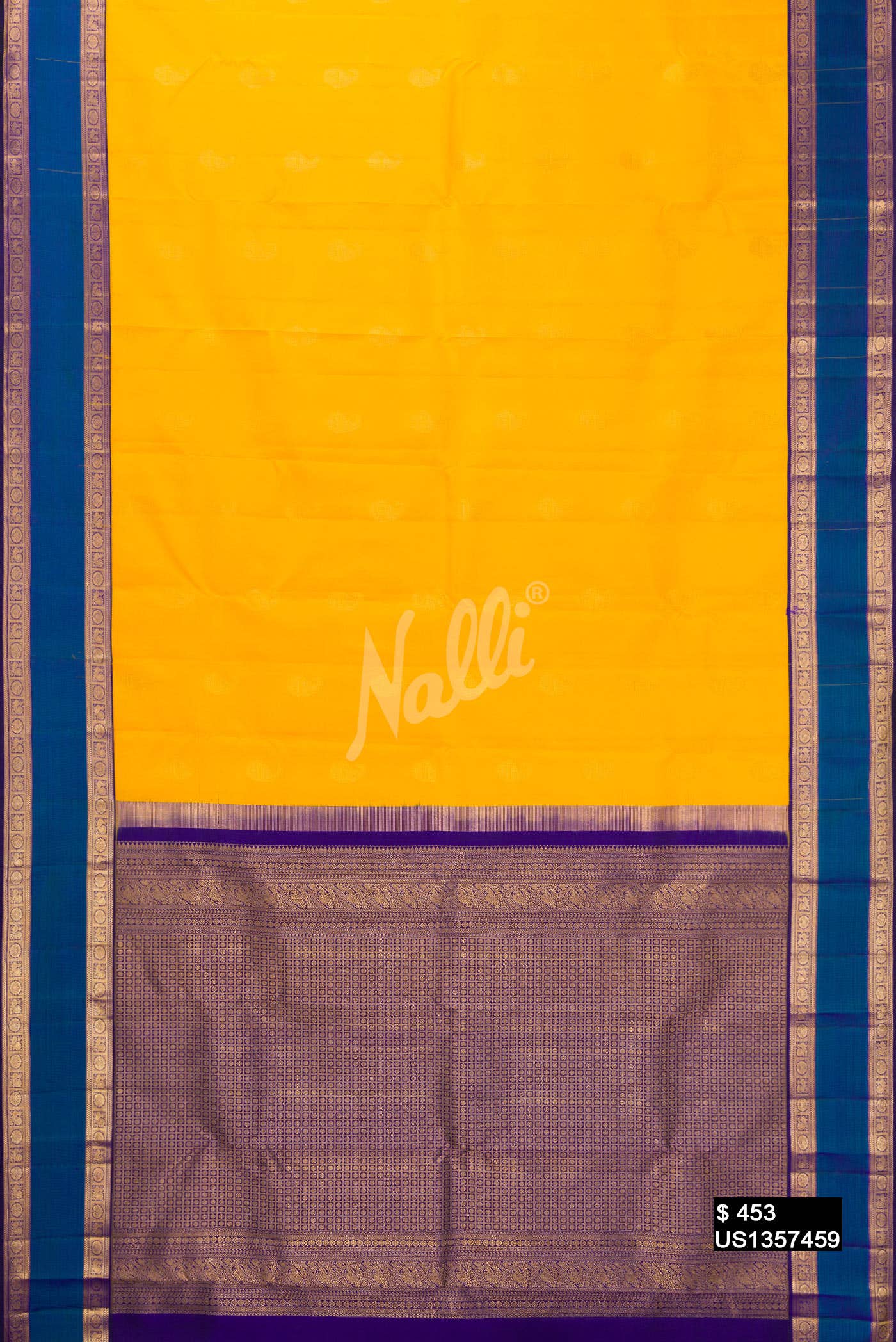 Yellow Kanchipuram Silk Saree