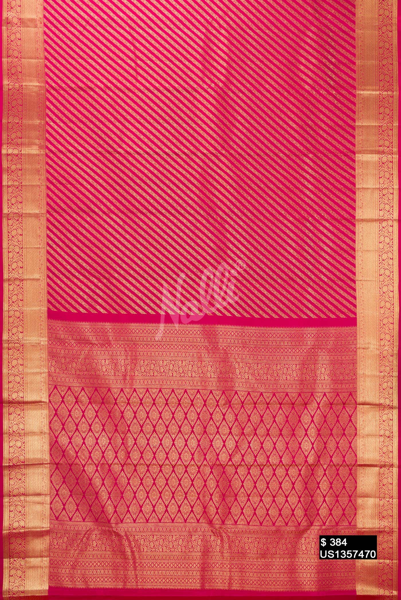 Dark Pink Kanchipuram Silk Saree