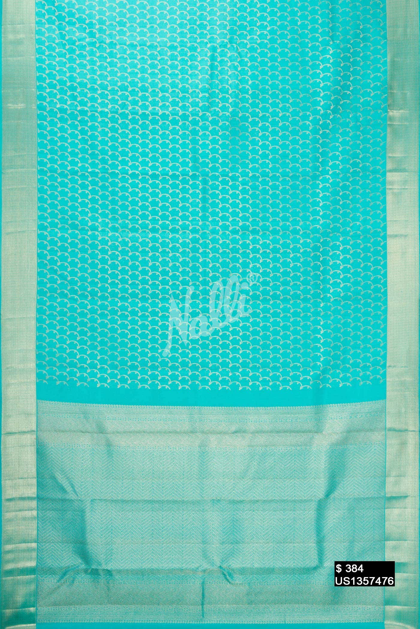 Sky Blue Kanchipuram Silk Saree