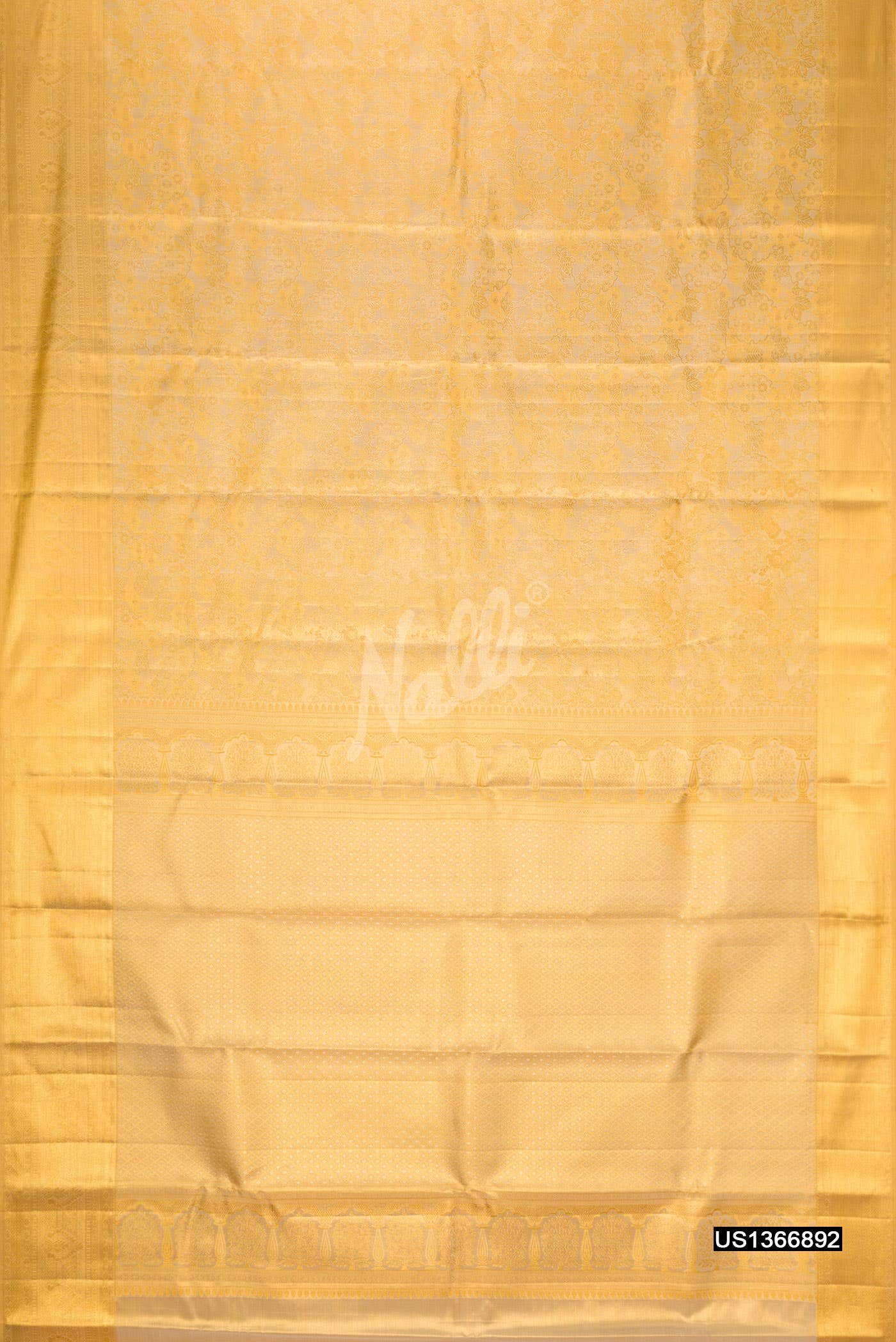 Golden Peach Kanchipuram Tissue Silk Saree