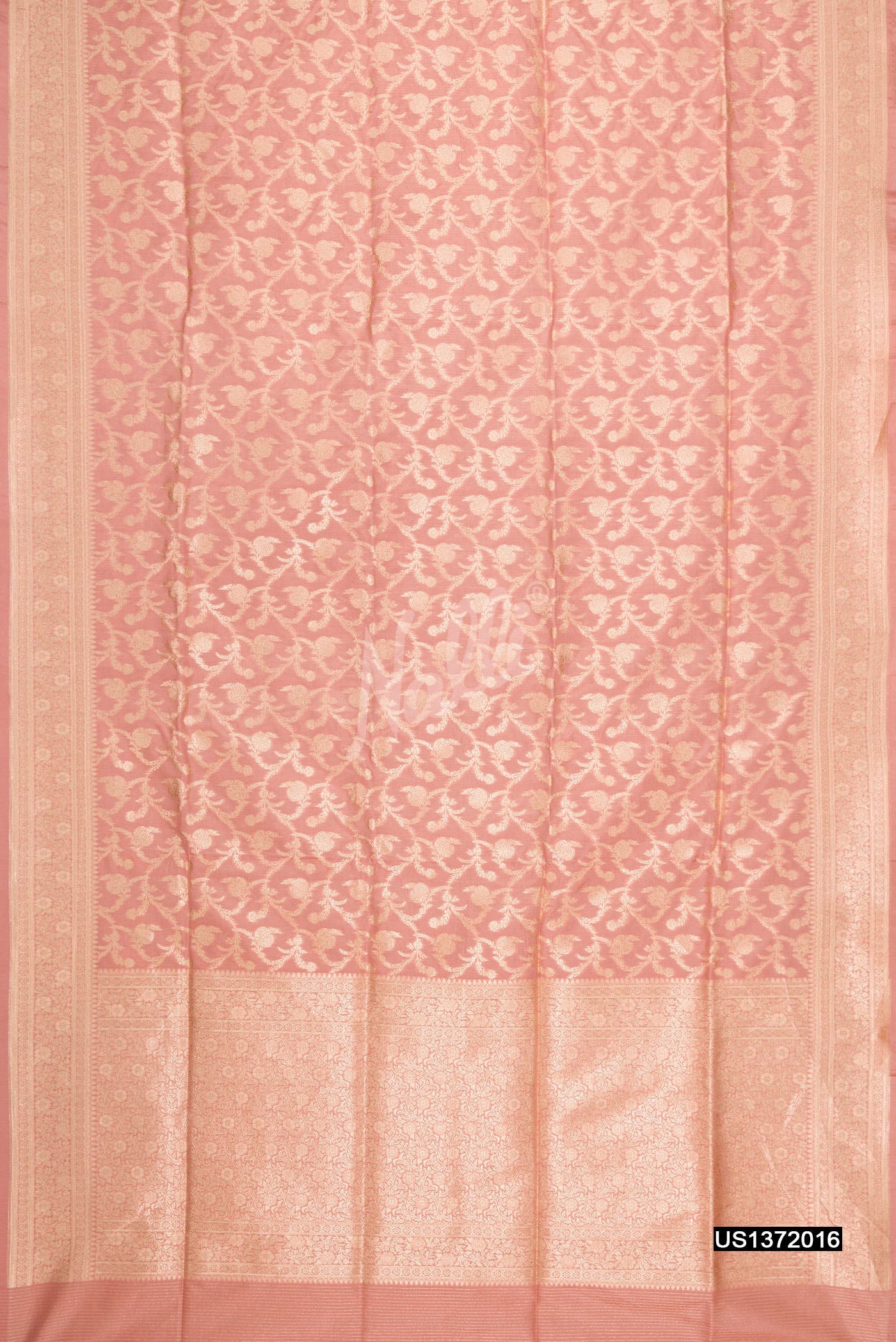 Rose Gold Banarasi Silk Saree