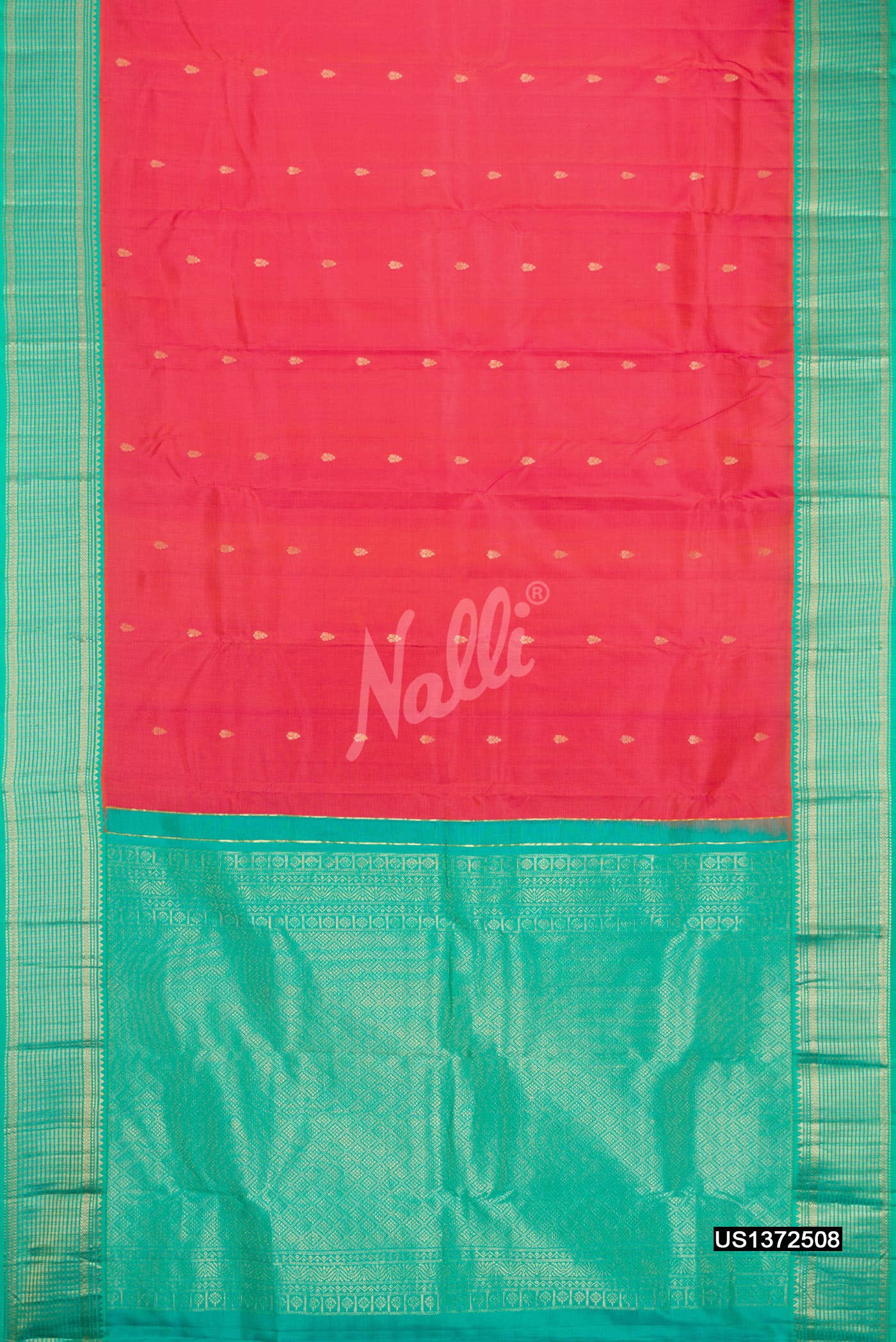 Coral Kanchipuram Silk Saree