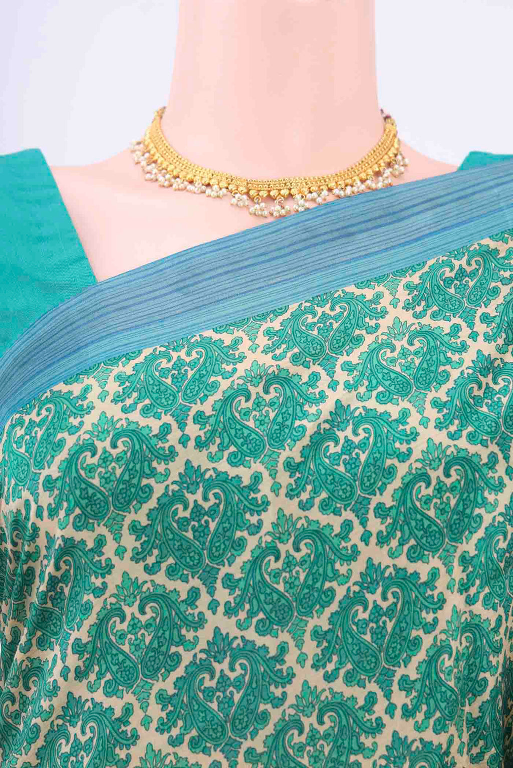 Border image of Cream Printed Silk Saree with Printed design on the body and Printed Border