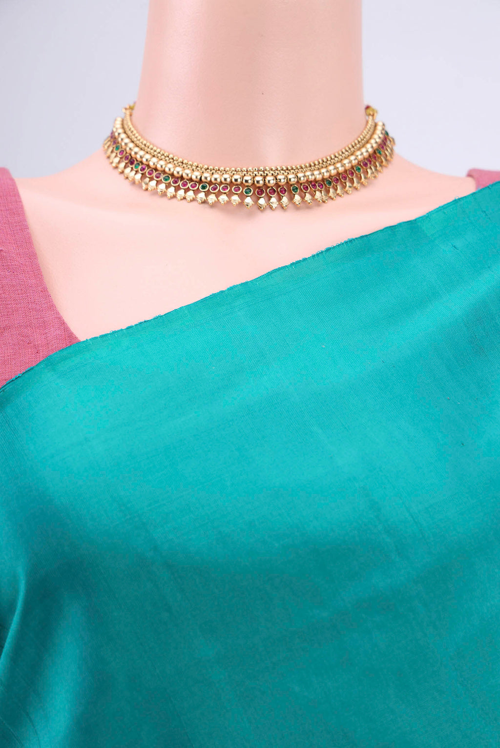 Border image of Blue Soft Silk Saree with Zari Butta on the body and Zari Border. 
