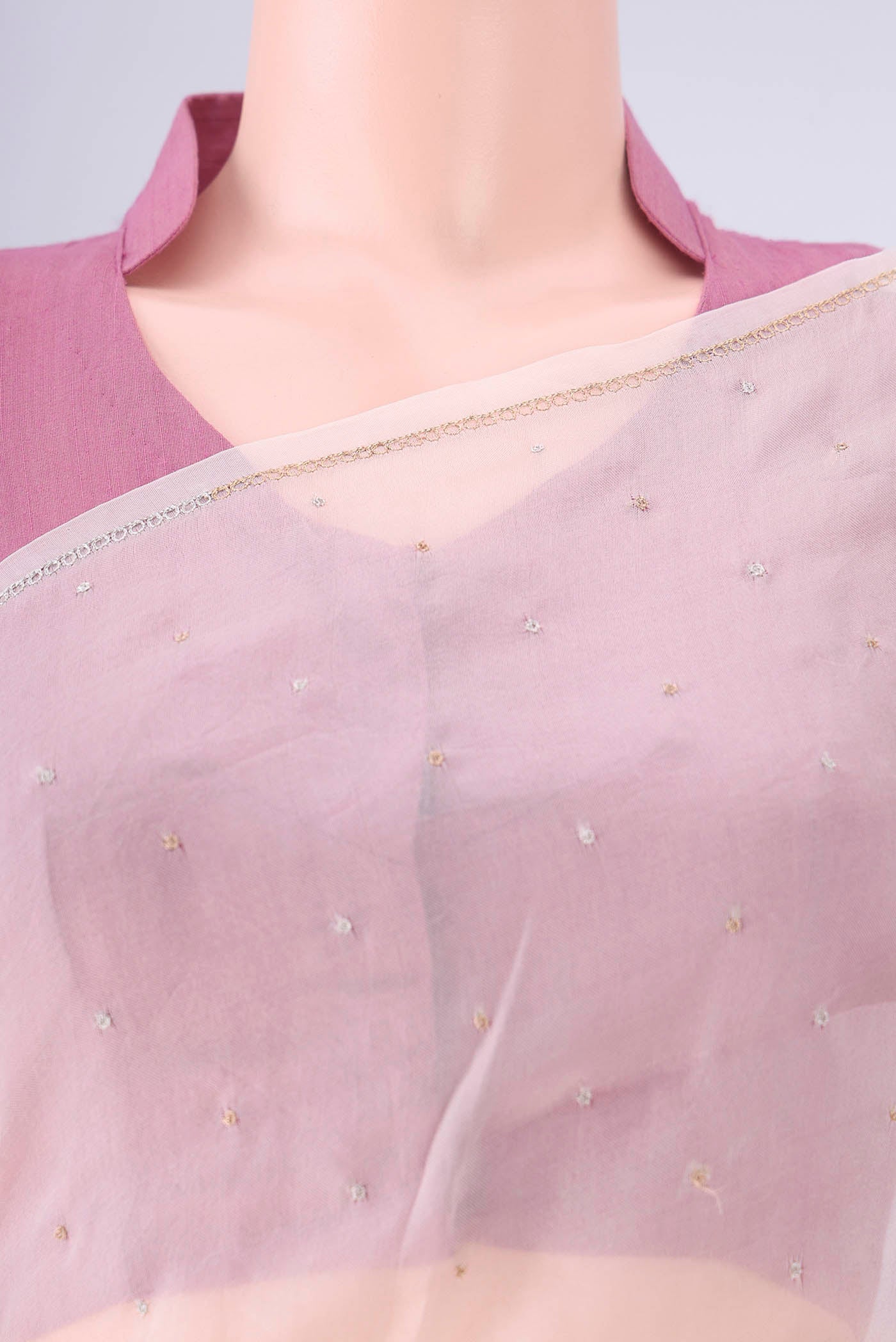 Border image of Beige Kanjivaram Silk Saree with Embroidery on the body and Zari Border. 